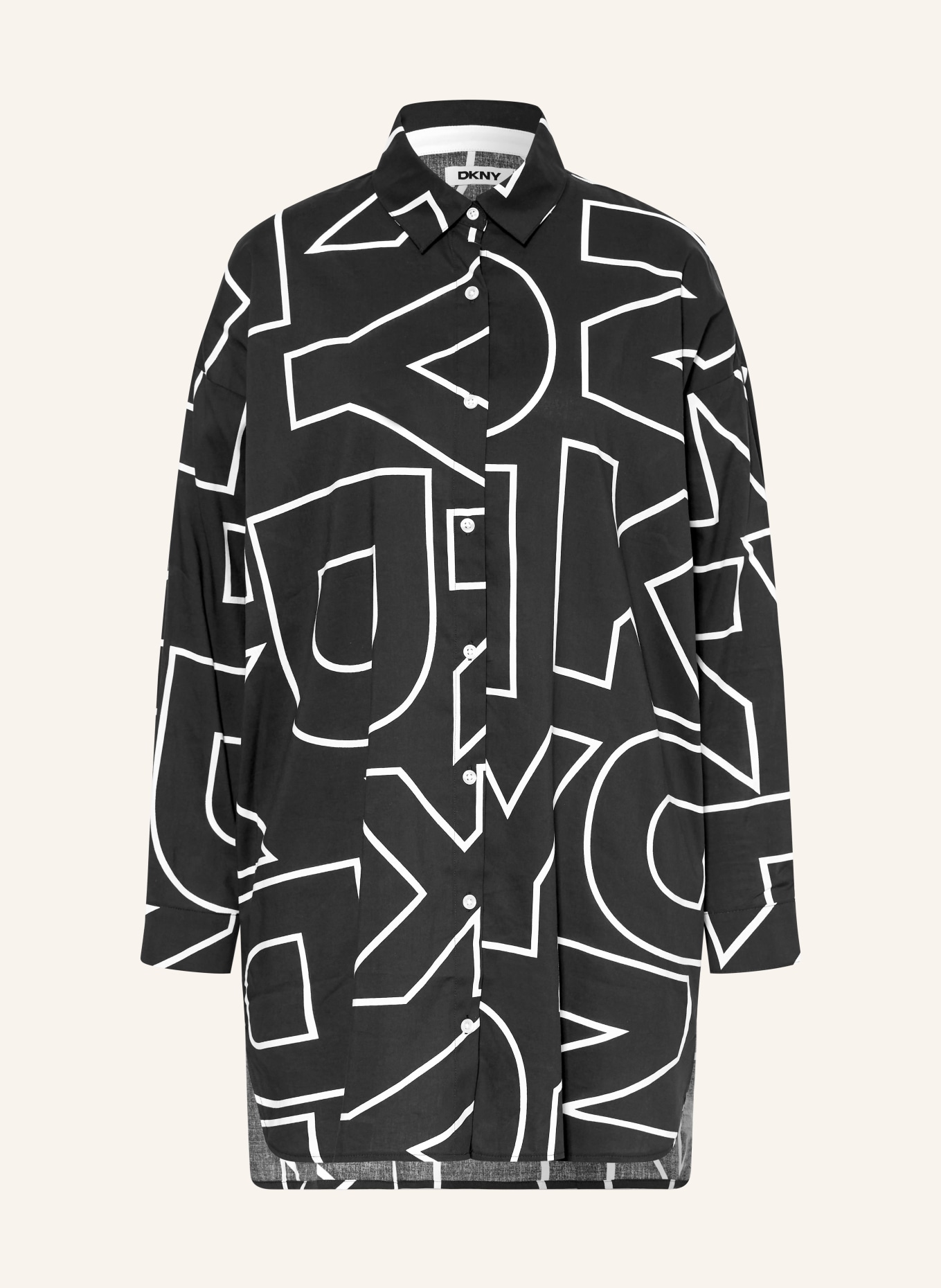 DKNY Koszulka nocna BOLD CITY STREETS: CZARNY / BIAŁY