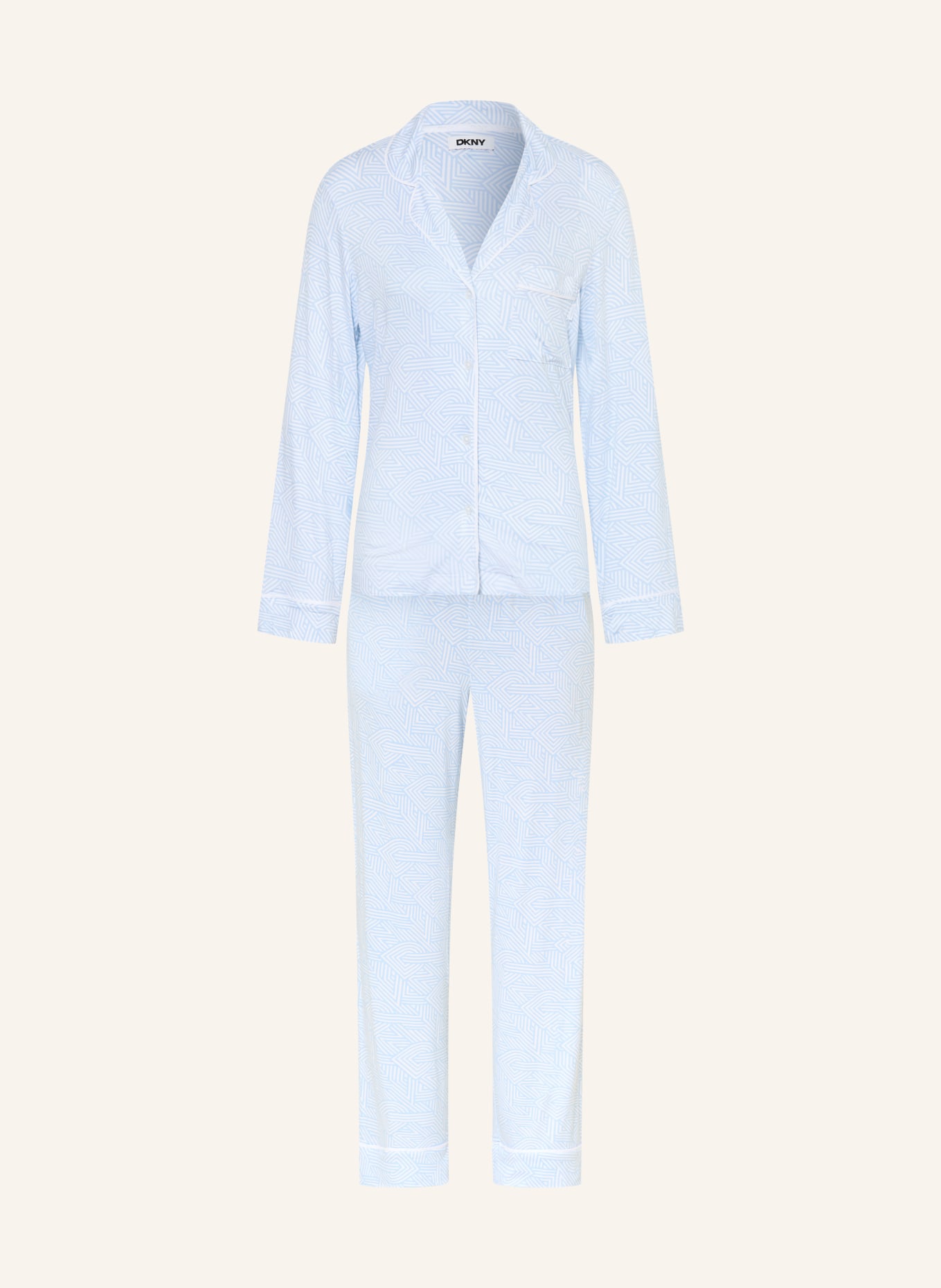 DKNY Pyžamo TIMELESS STYLES: TMAVĚ MODRÁ / BÍLÁ
