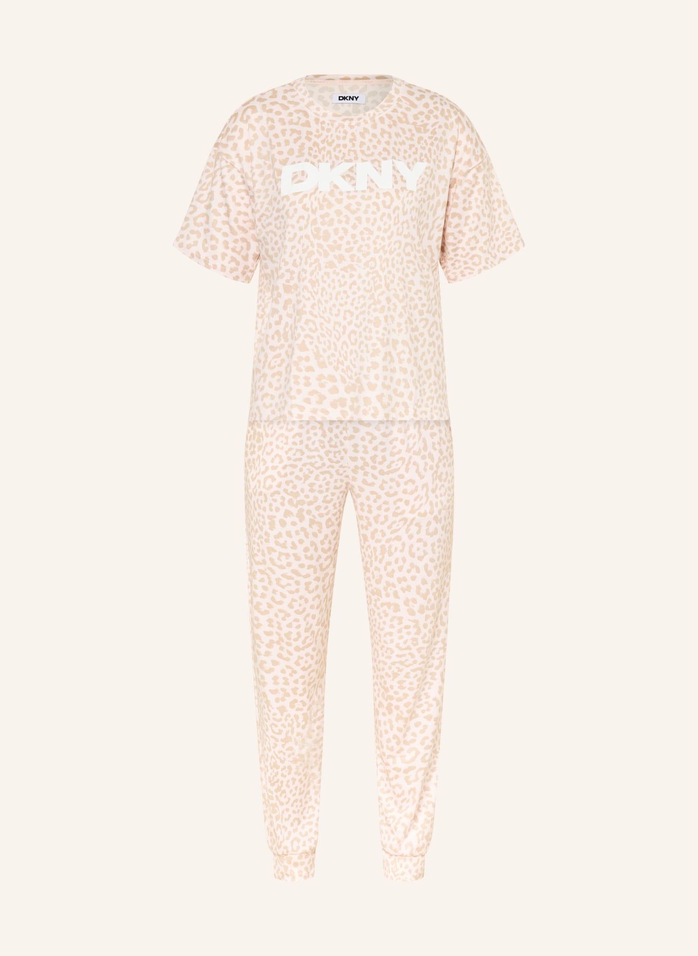 DKNY Piżama SPRING STORIES: BLADORÓŻOWY / BEŻOWY