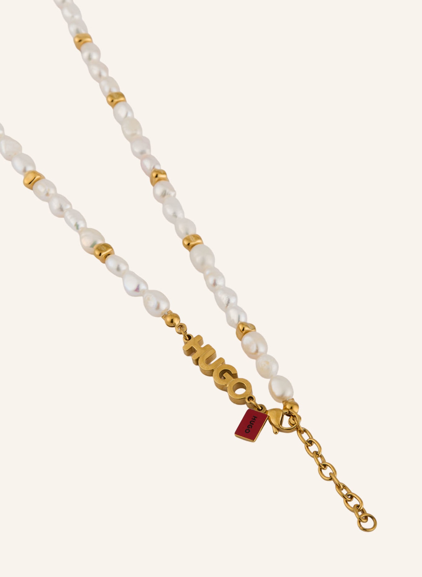HUGO SHELLBEADS necklace: GOLD / WHITE