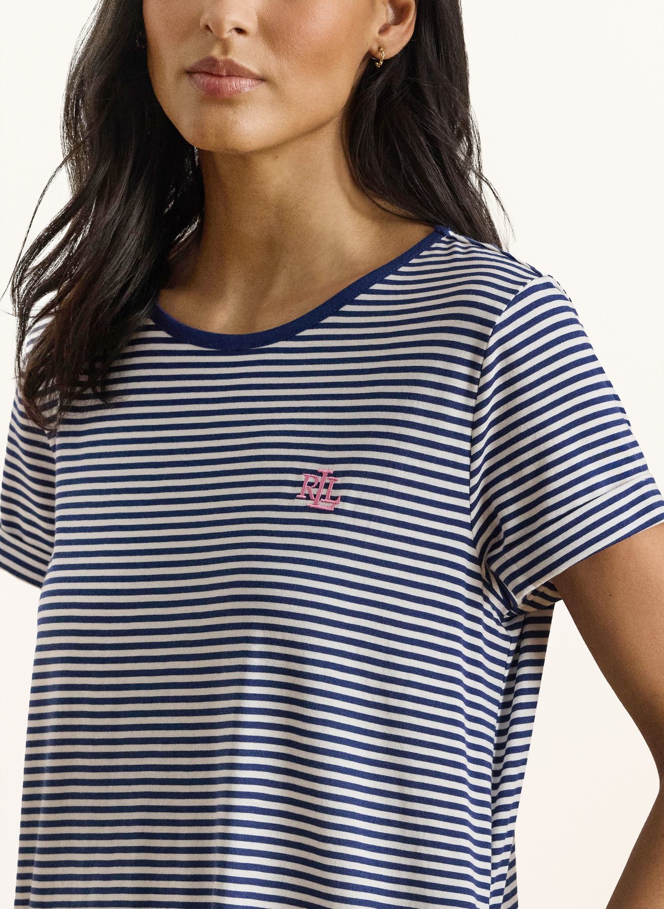 LAUREN RALPH LAUREN nightgown: BLUE / WHITE