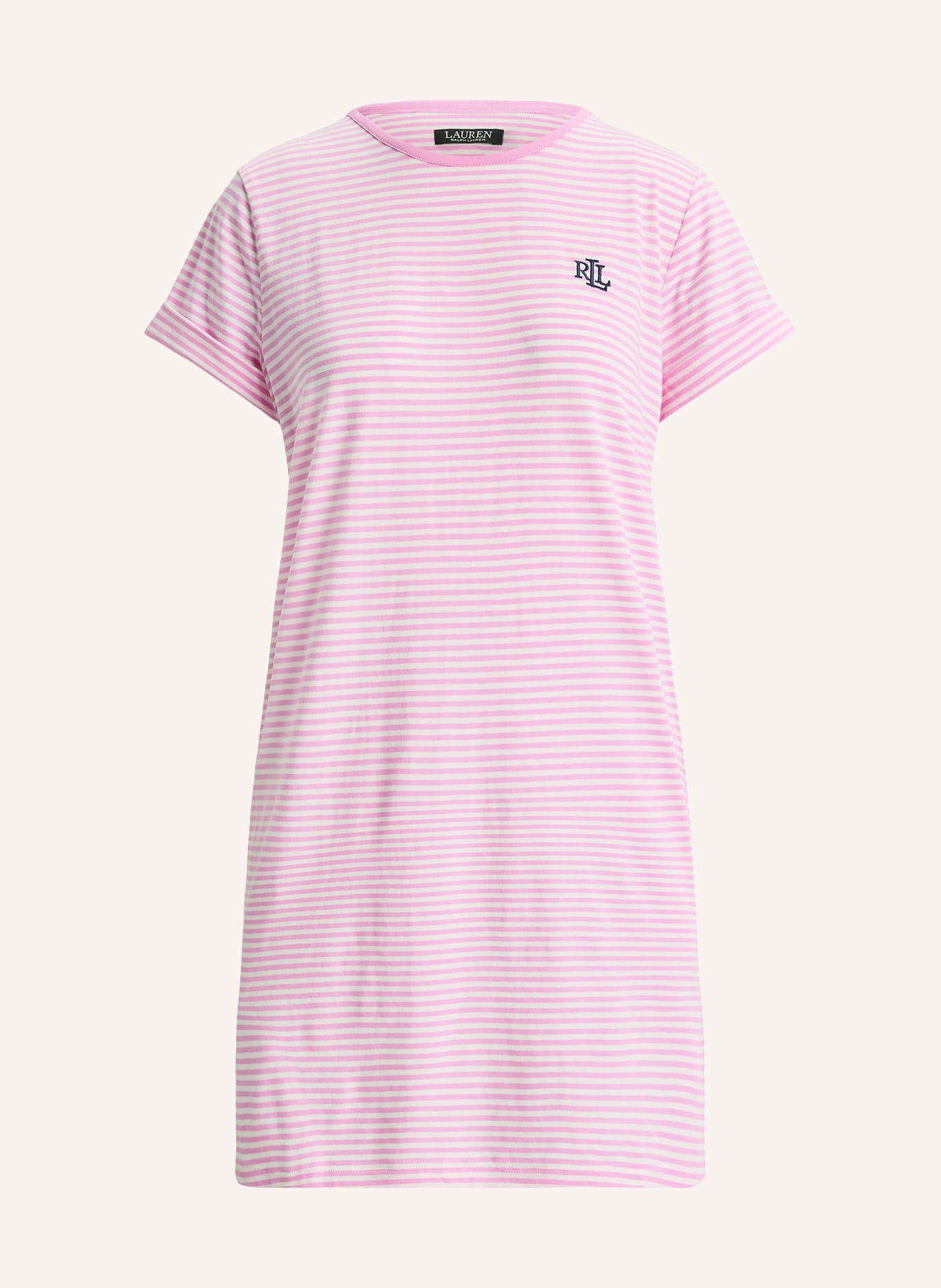 LAUREN RALPH LAUREN nightgown: PINK / WHITE