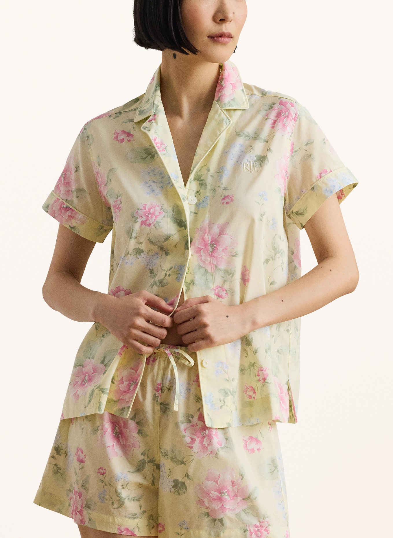 LAUREN RALPH LAUREN Krótkie piżamy: JASNOŻÓŁTY / RÓŻOWY / JASNONIEBIESKI