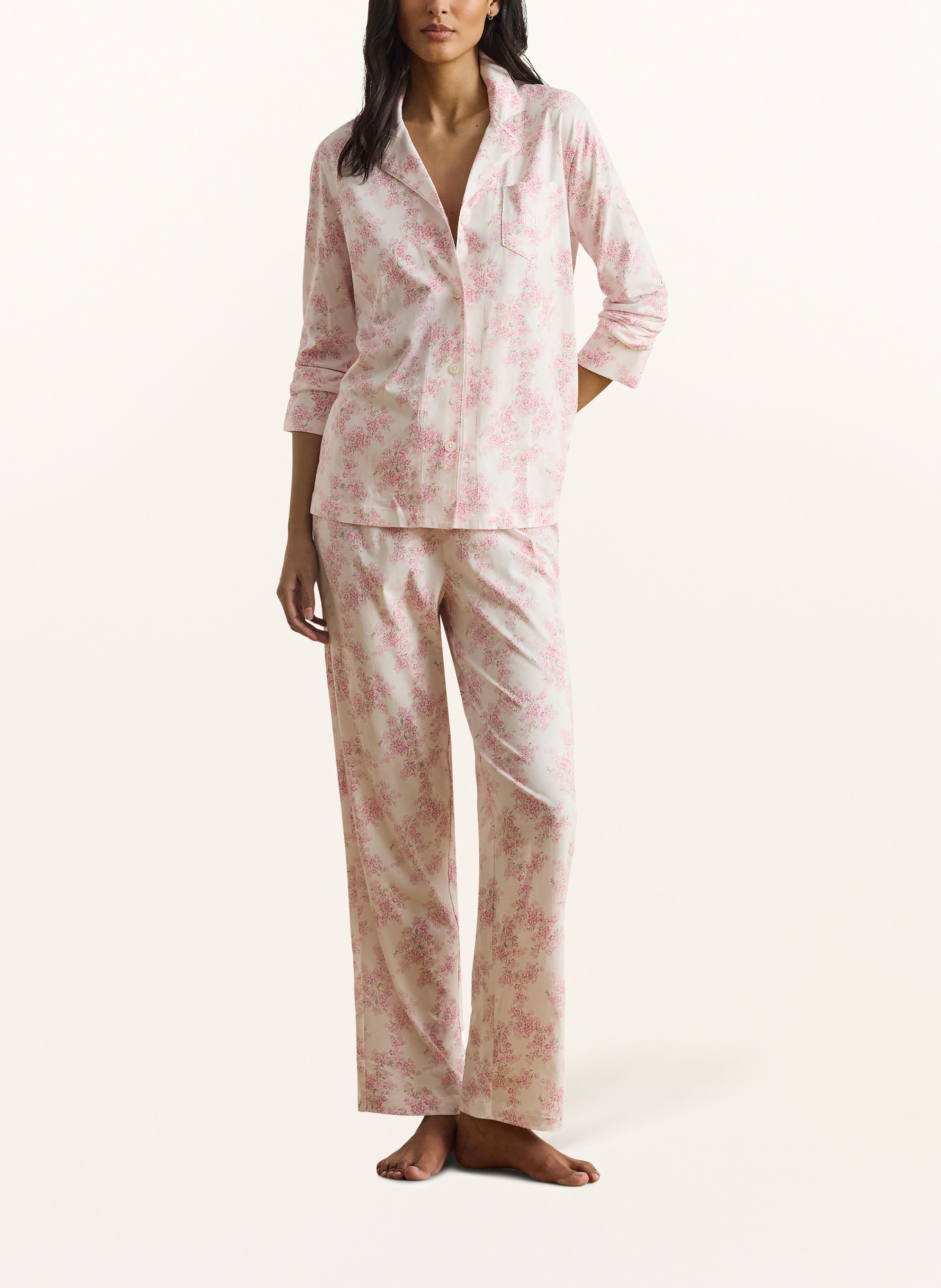LAUREN RALPH LAUREN pyjama: ROZE / GEEL / WIT