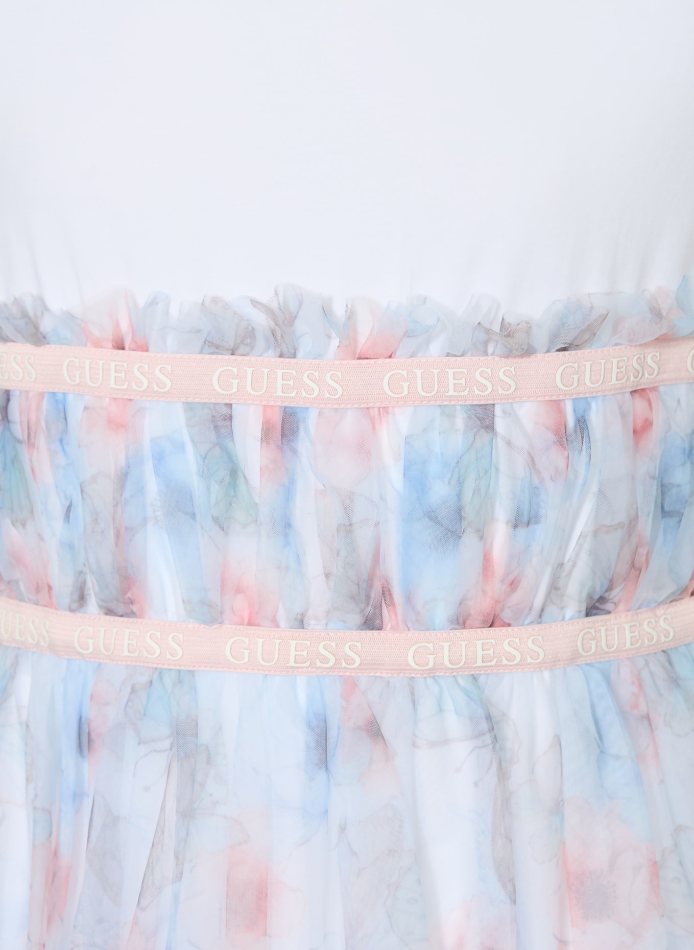 GUESS Tulle dress in a mix of materials: LIGHT BLUE / PINK / WHITE