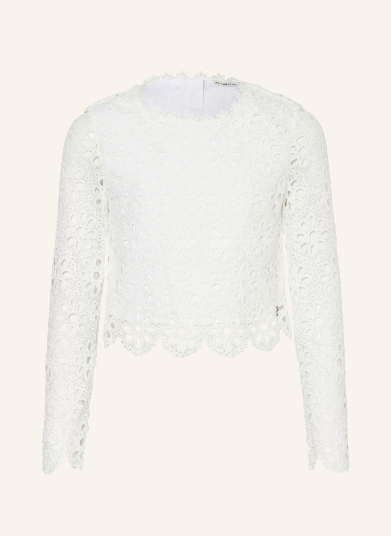 GUESS Blusenshirt aus Spitze: WEISS