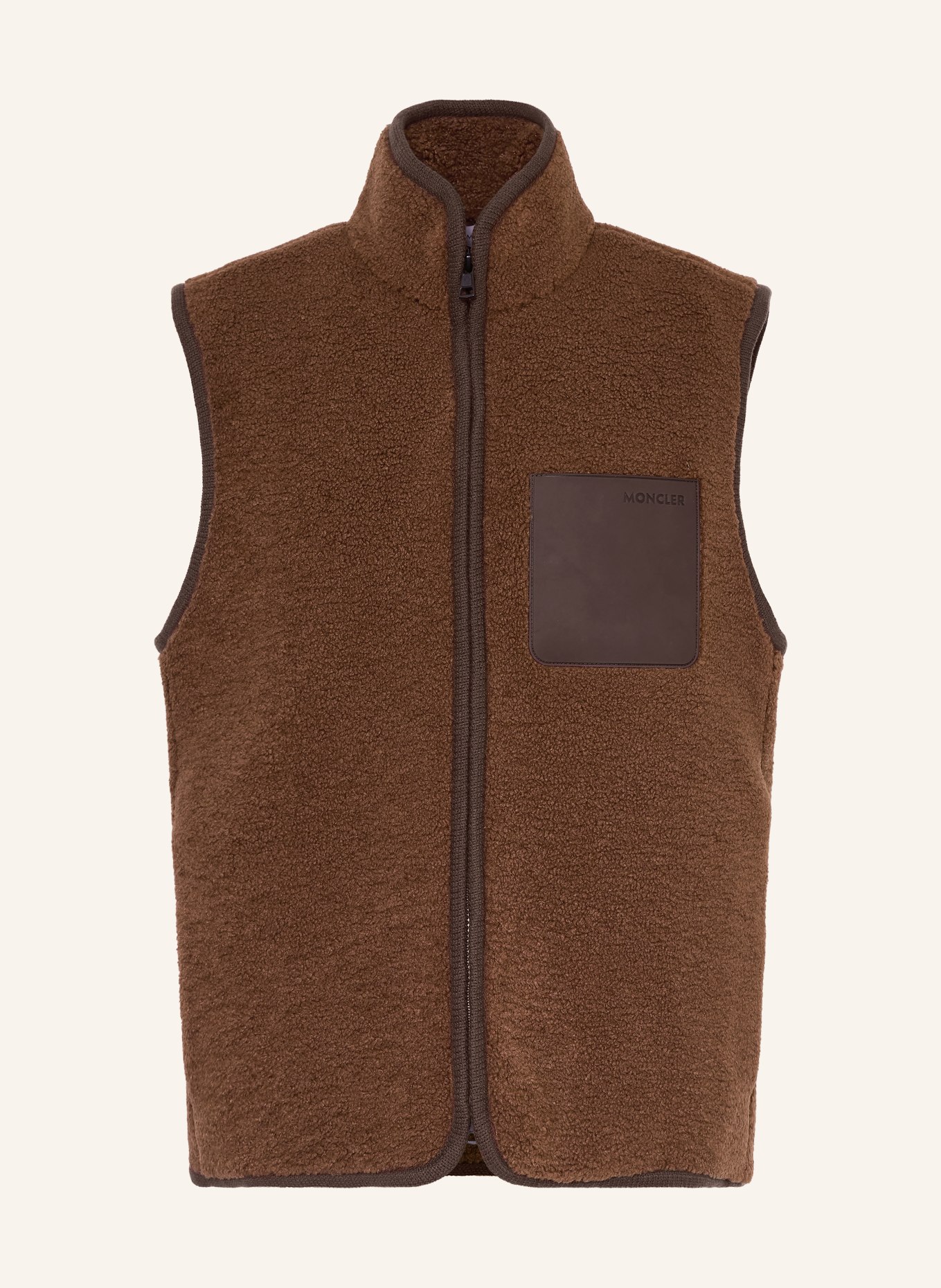 MONCLER Teddy fur vest: BROWN