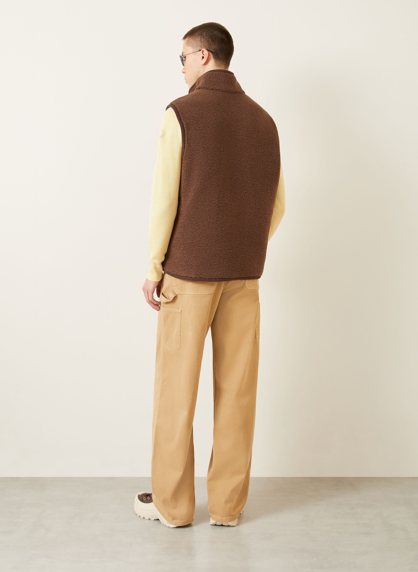 MONCLER Teddy fur vest: BROWN