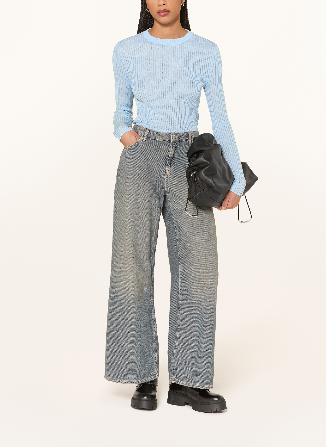 HUGO Dlouhé rukávy SOMYA: TMAVĚ MODRÁ