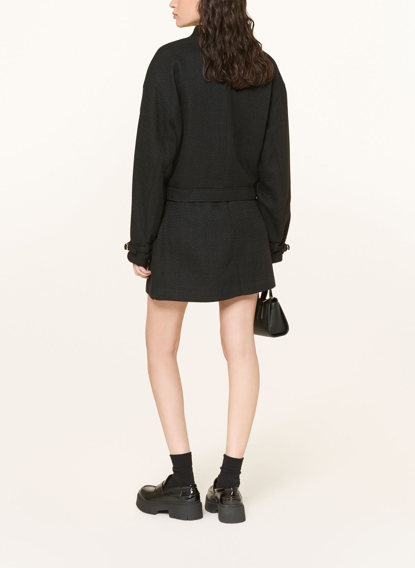 HUGO Bouclé sukně ROMESE: ČERNÁ