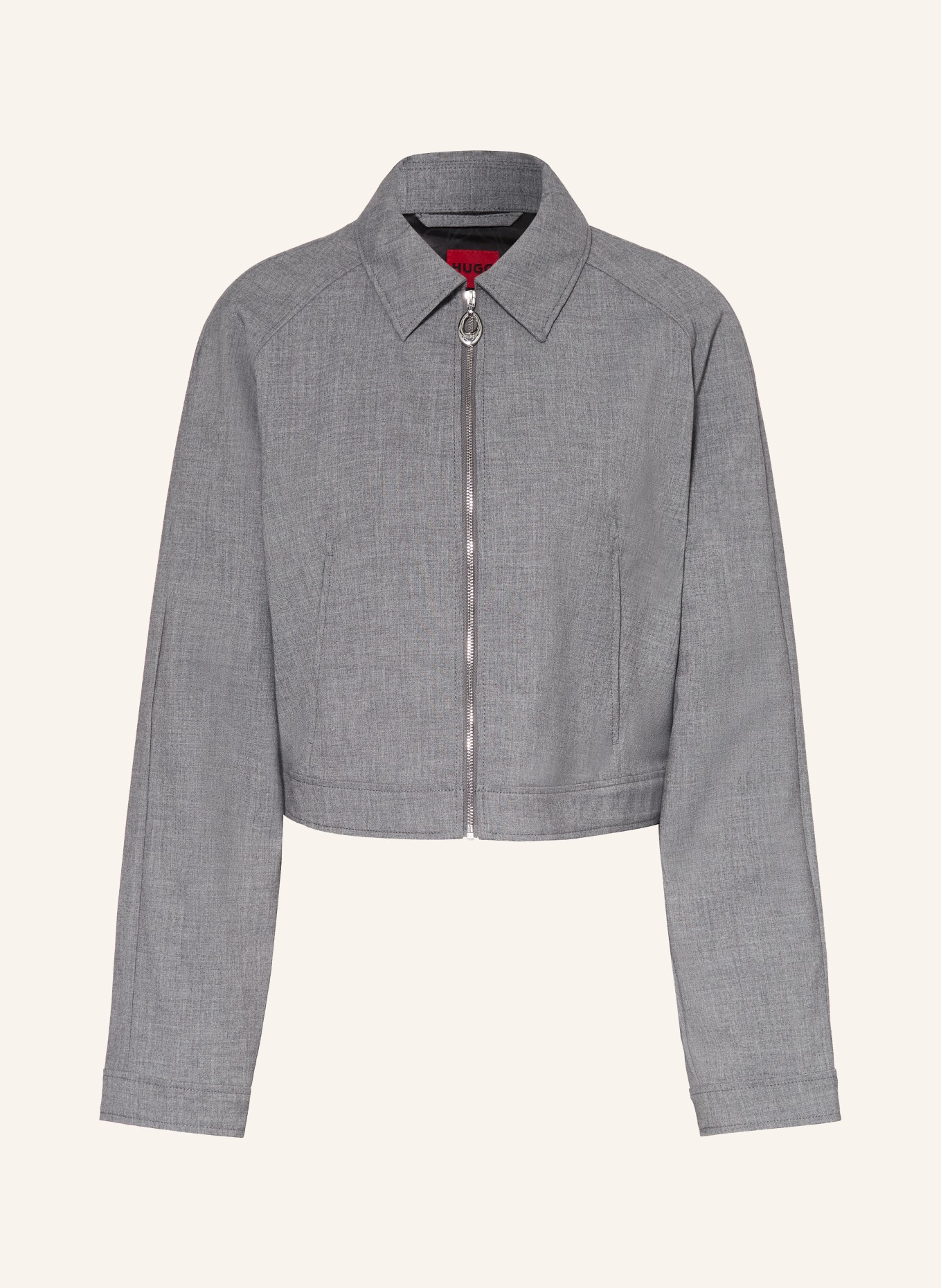 HUGO Krabicová bunda AMENISA: ŠEDÁ