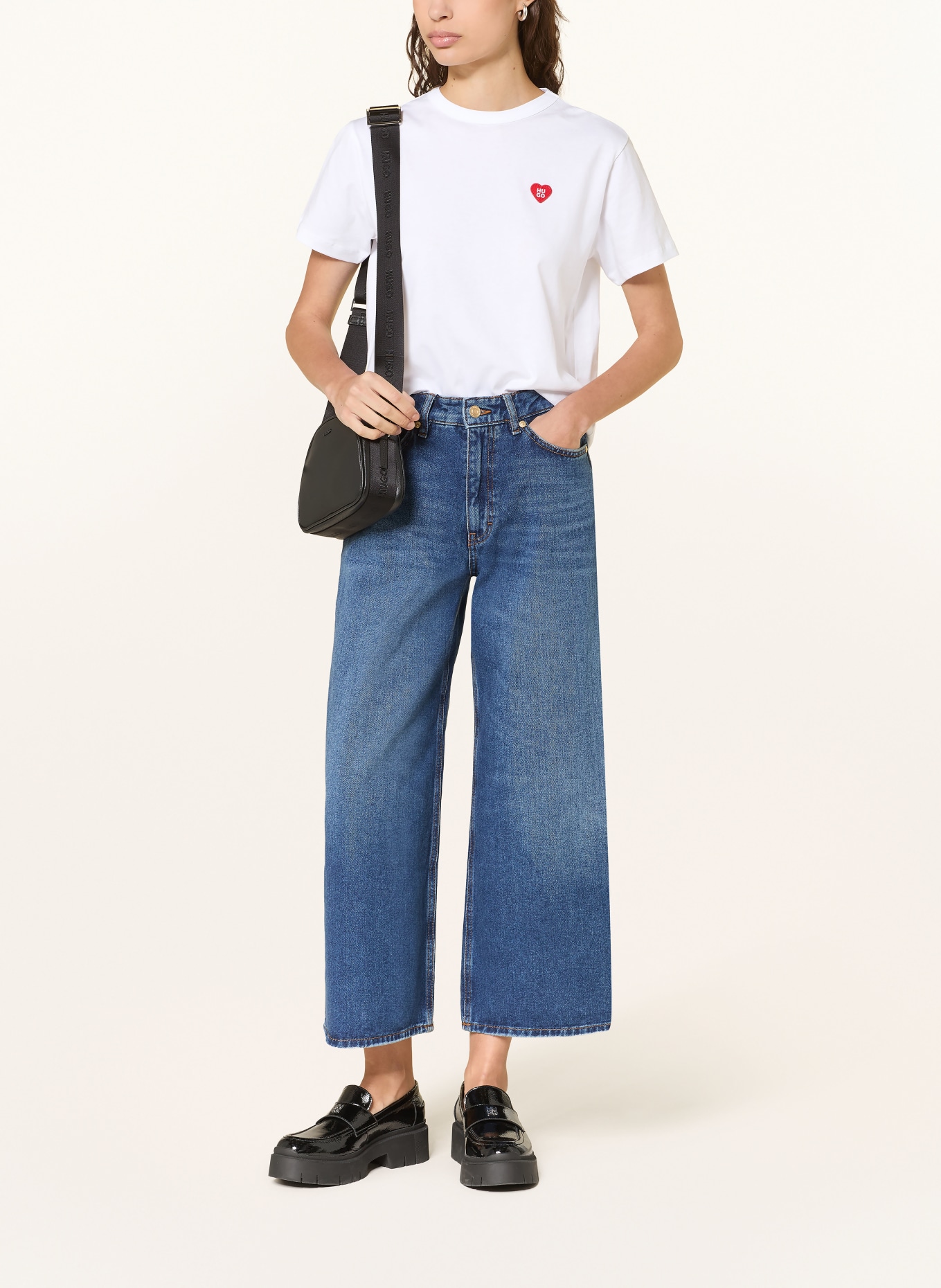 HUGO Tričko DAMACIA: BÍLÁ