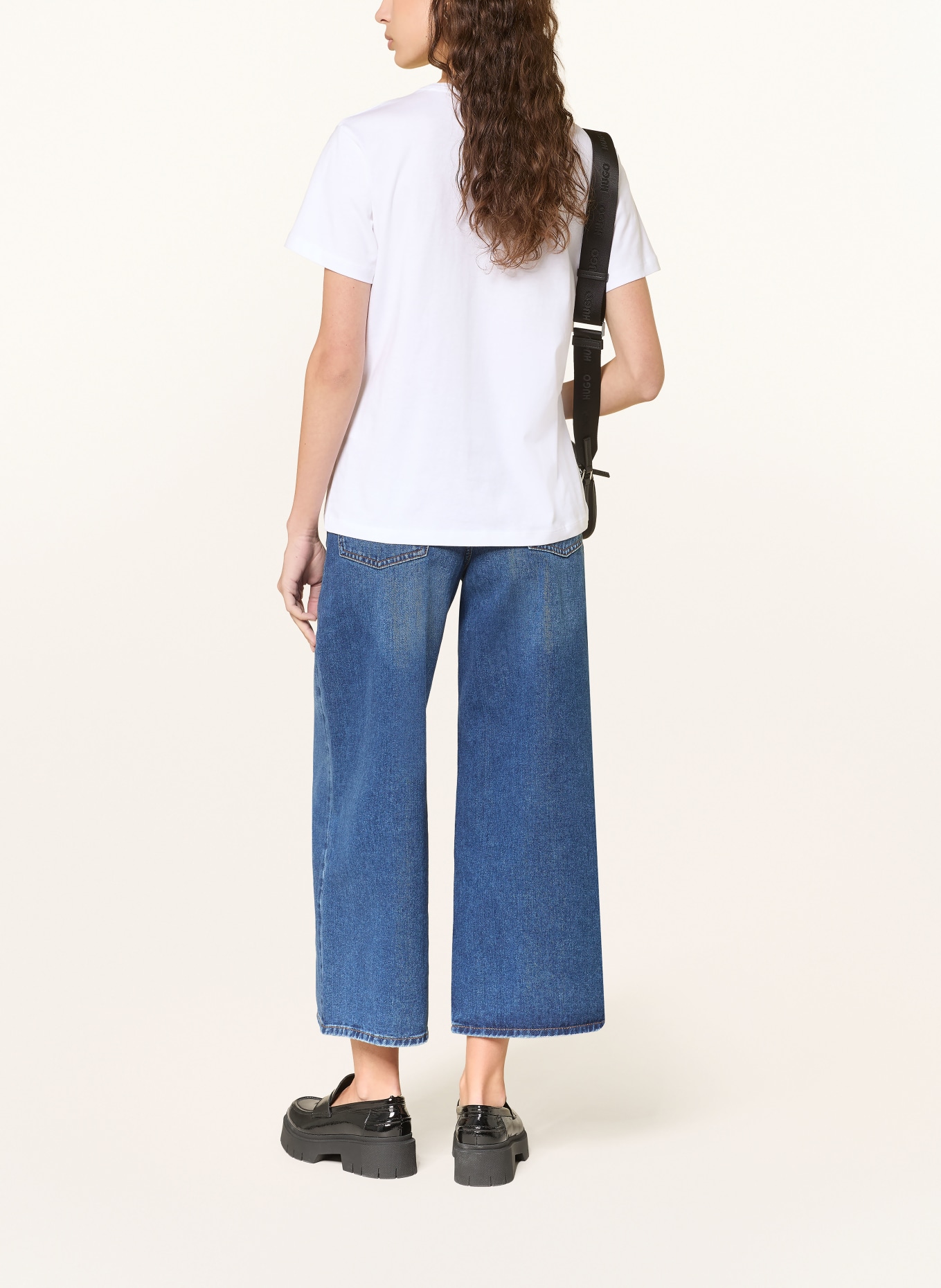 HUGO Tričko DAMACIA: BÍLÁ