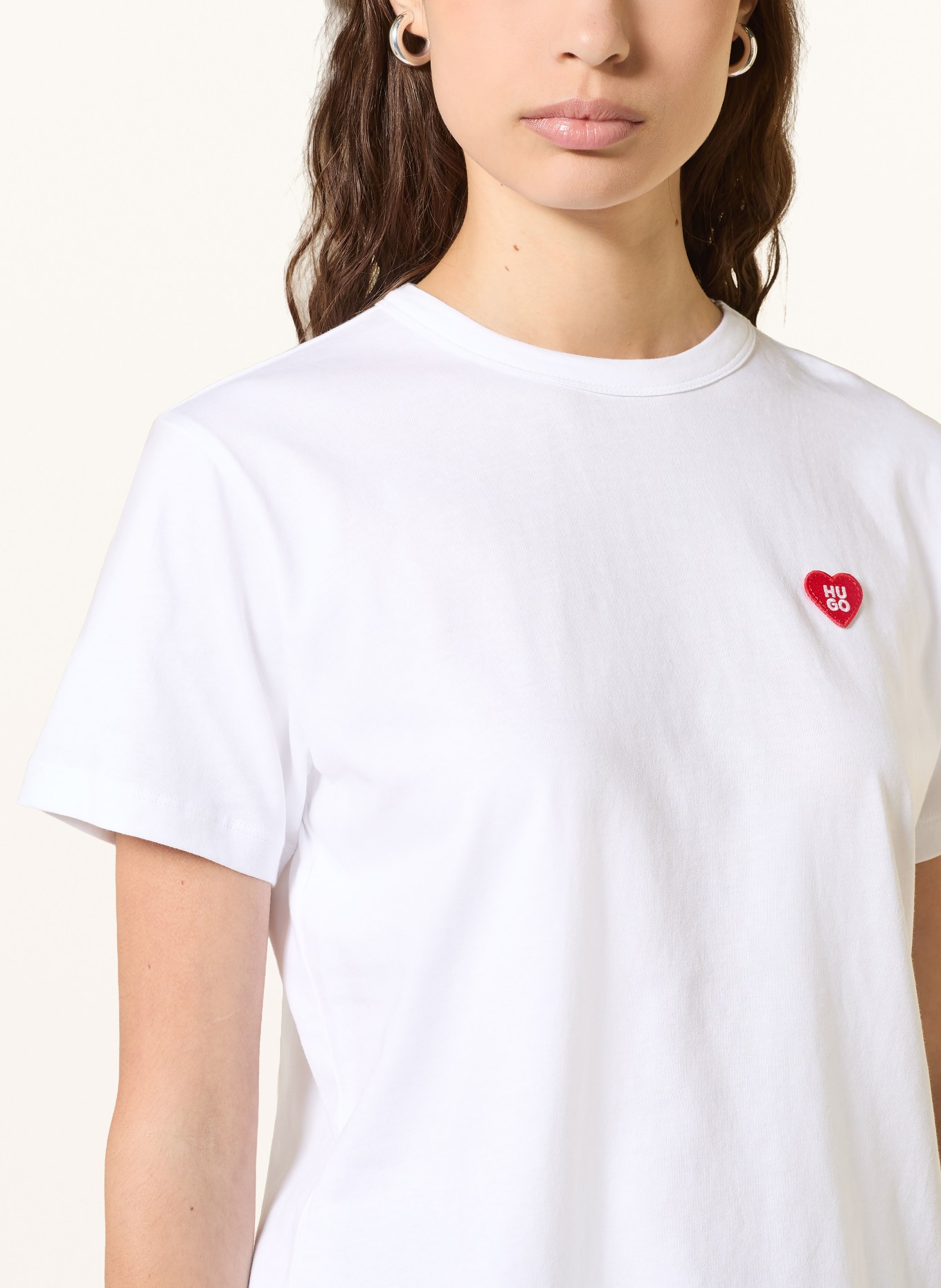 HUGO Tričko DAMACIA: BÍLÁ