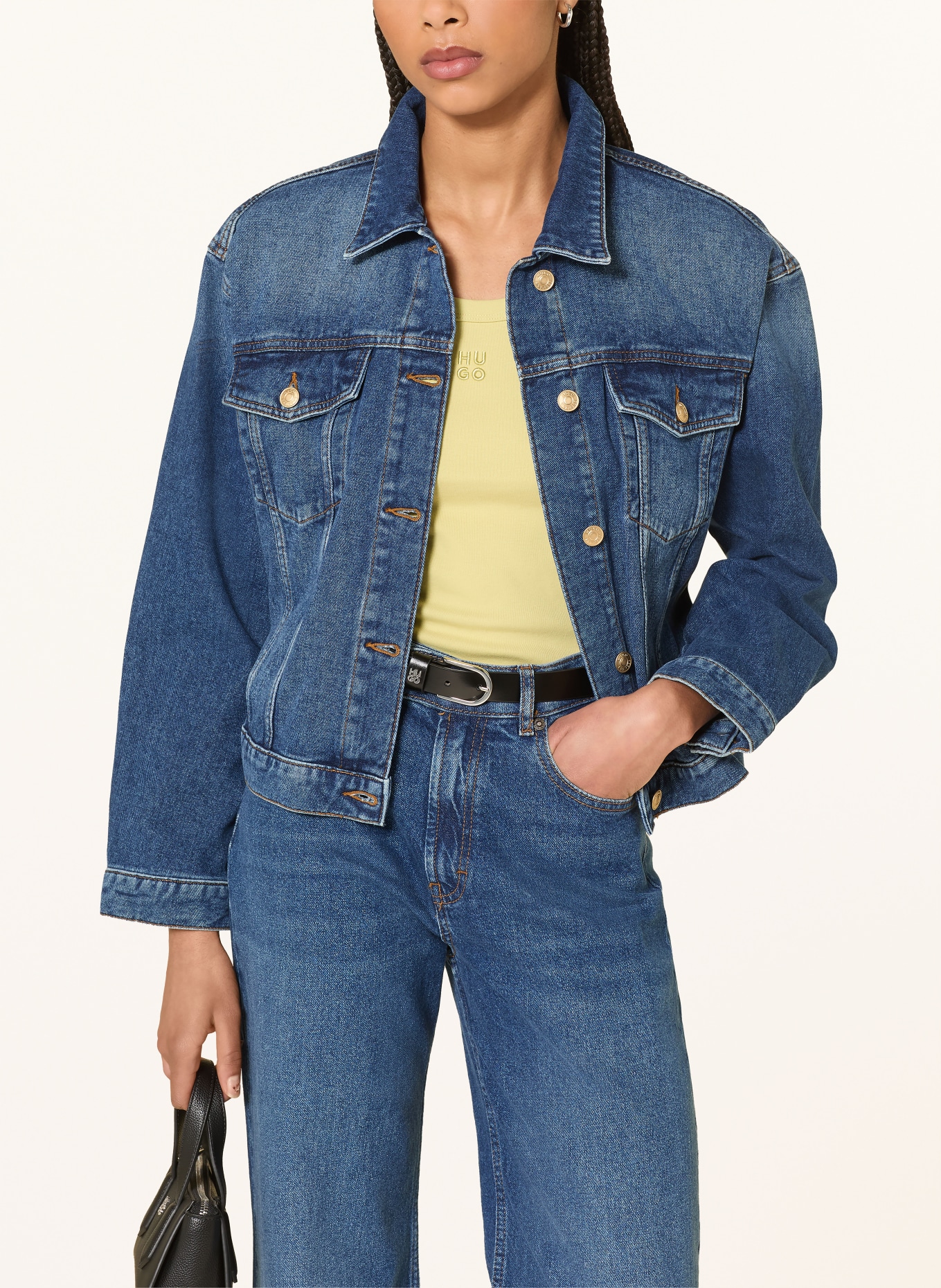 HUGO Kurtka dżinsowa GIZZIE: 430 BRIGHT BLUE