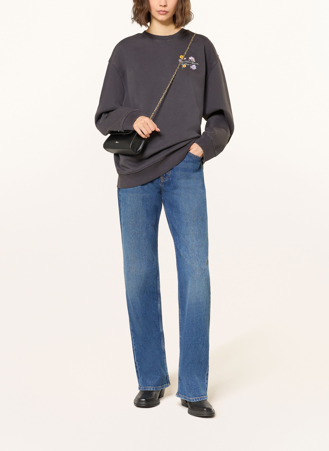 HUGO sweatshirt: BLACK / PINK