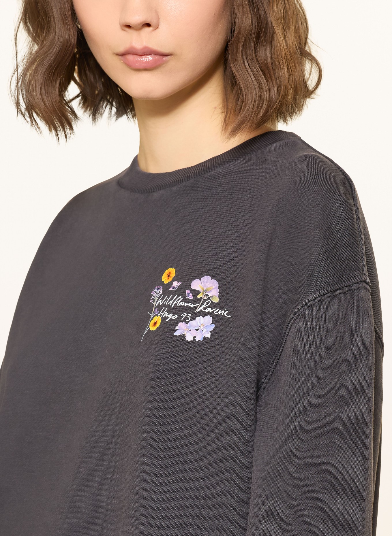 HUGO sweatshirt: BLACK / PINK