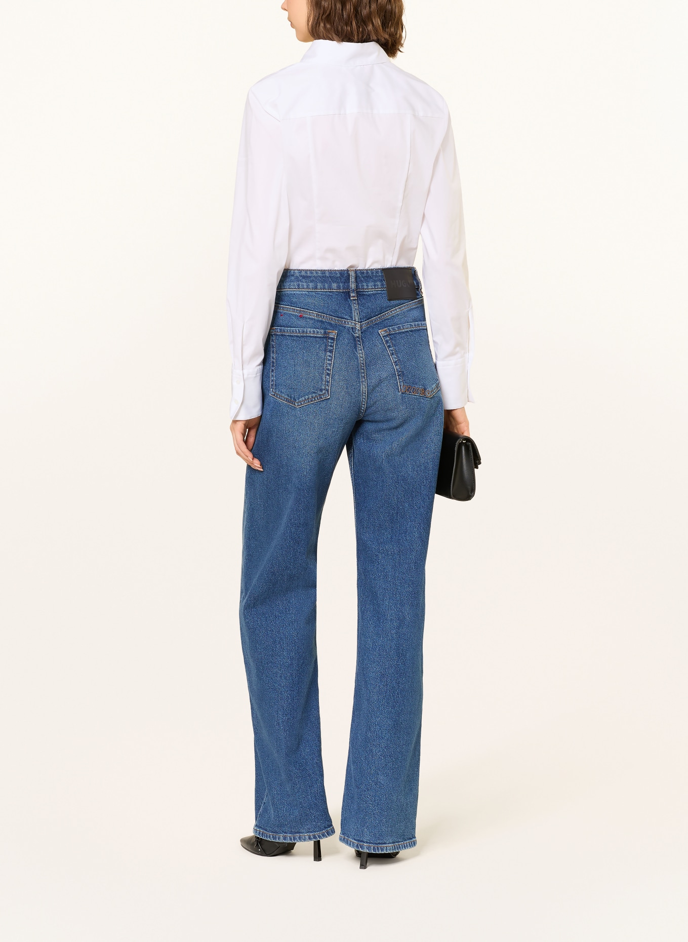 HUGO Bluzka koszulowa THE FITTED SHIRT: BIAŁY