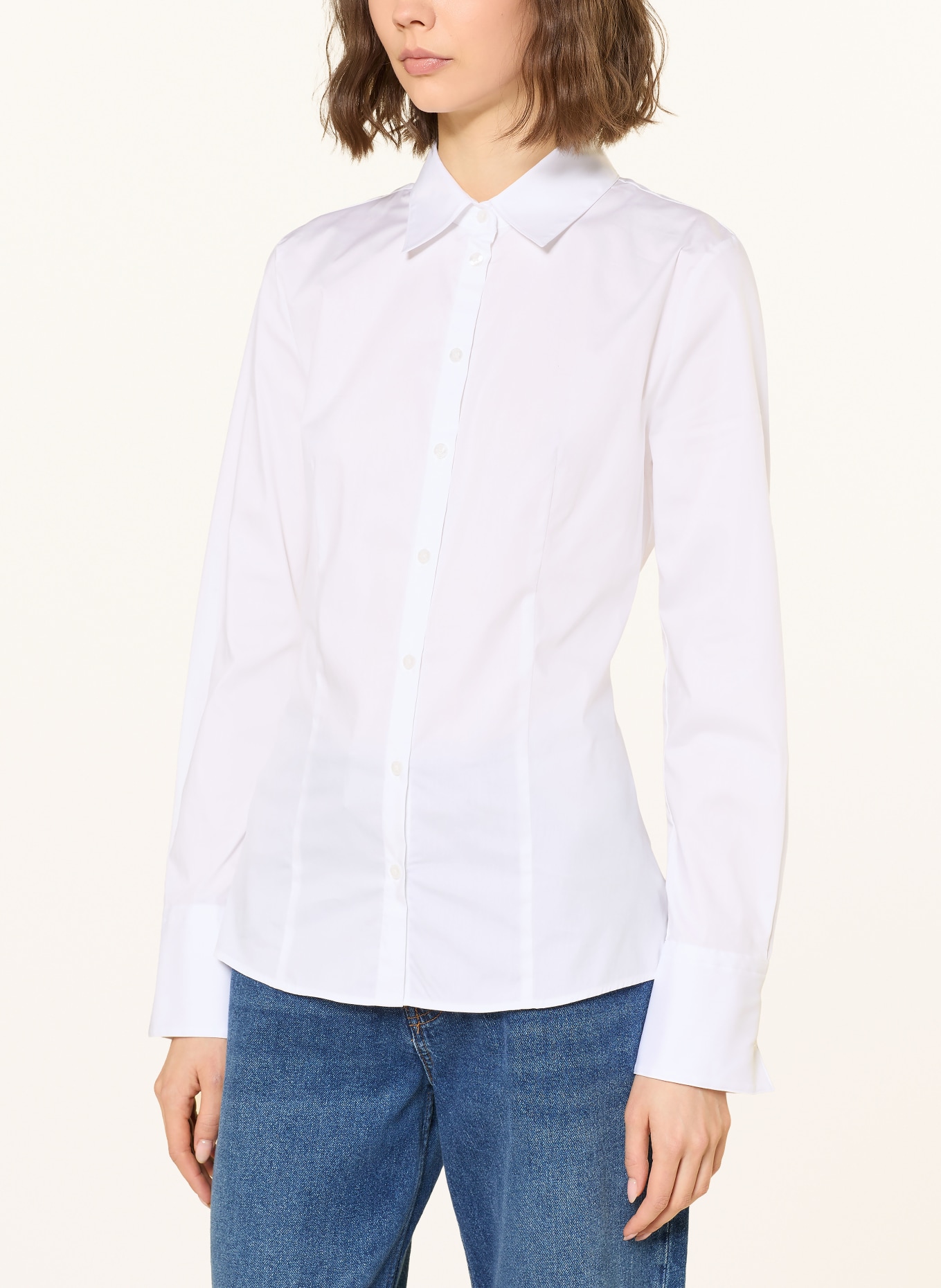 HUGO Bluzka koszulowa THE FITTED SHIRT: BIAŁY