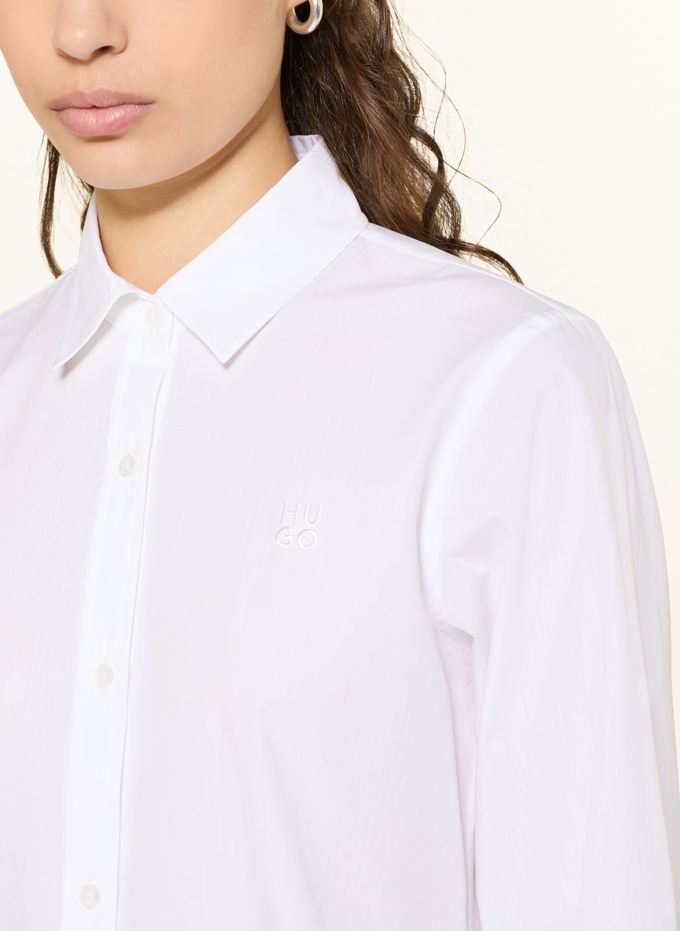 HUGO Hemdbluse THE ESSENTIAL SHIRT: WEISS
