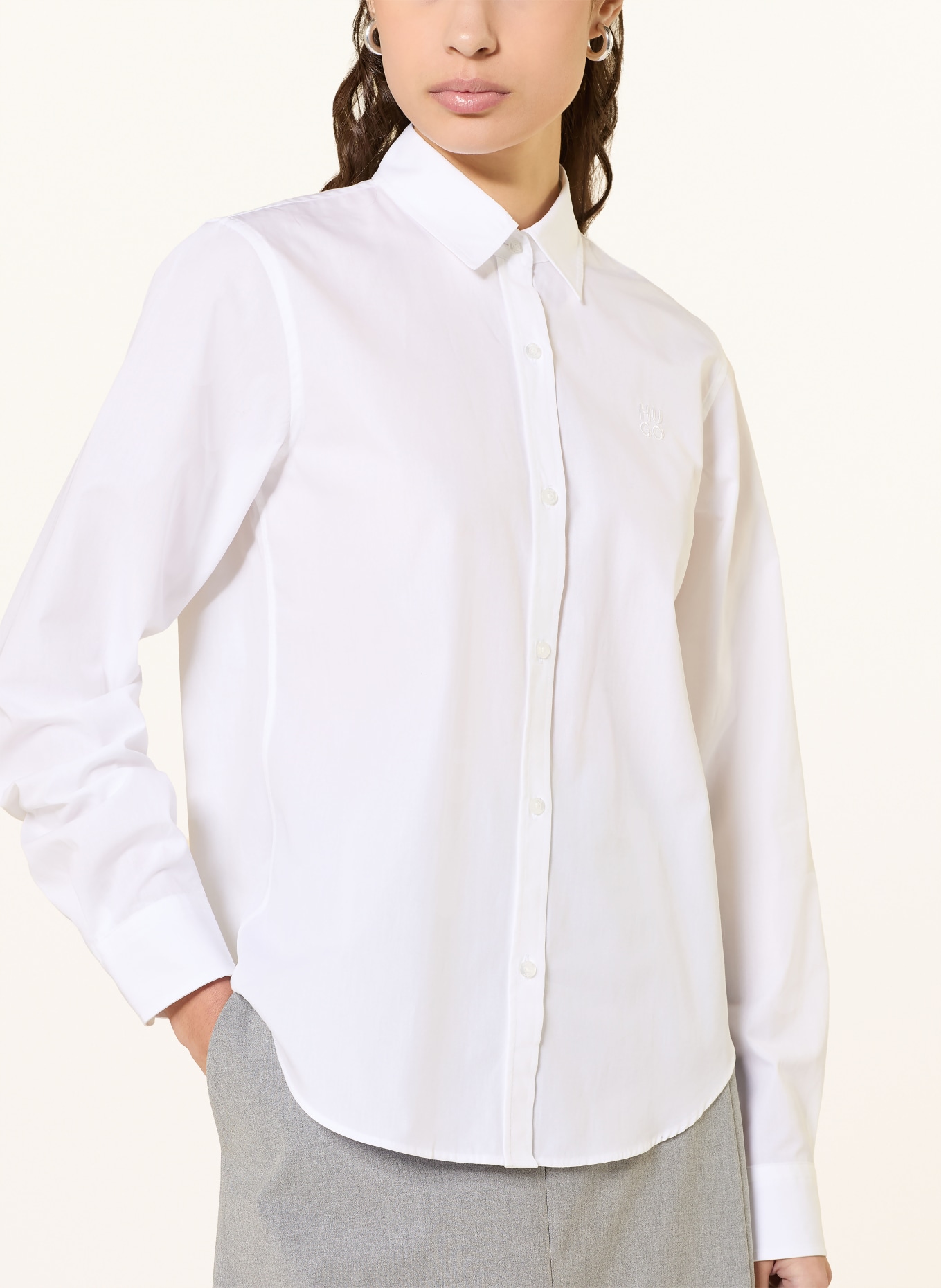 HUGO Hemdbluse THE ESSENTIAL SHIRT: WEISS