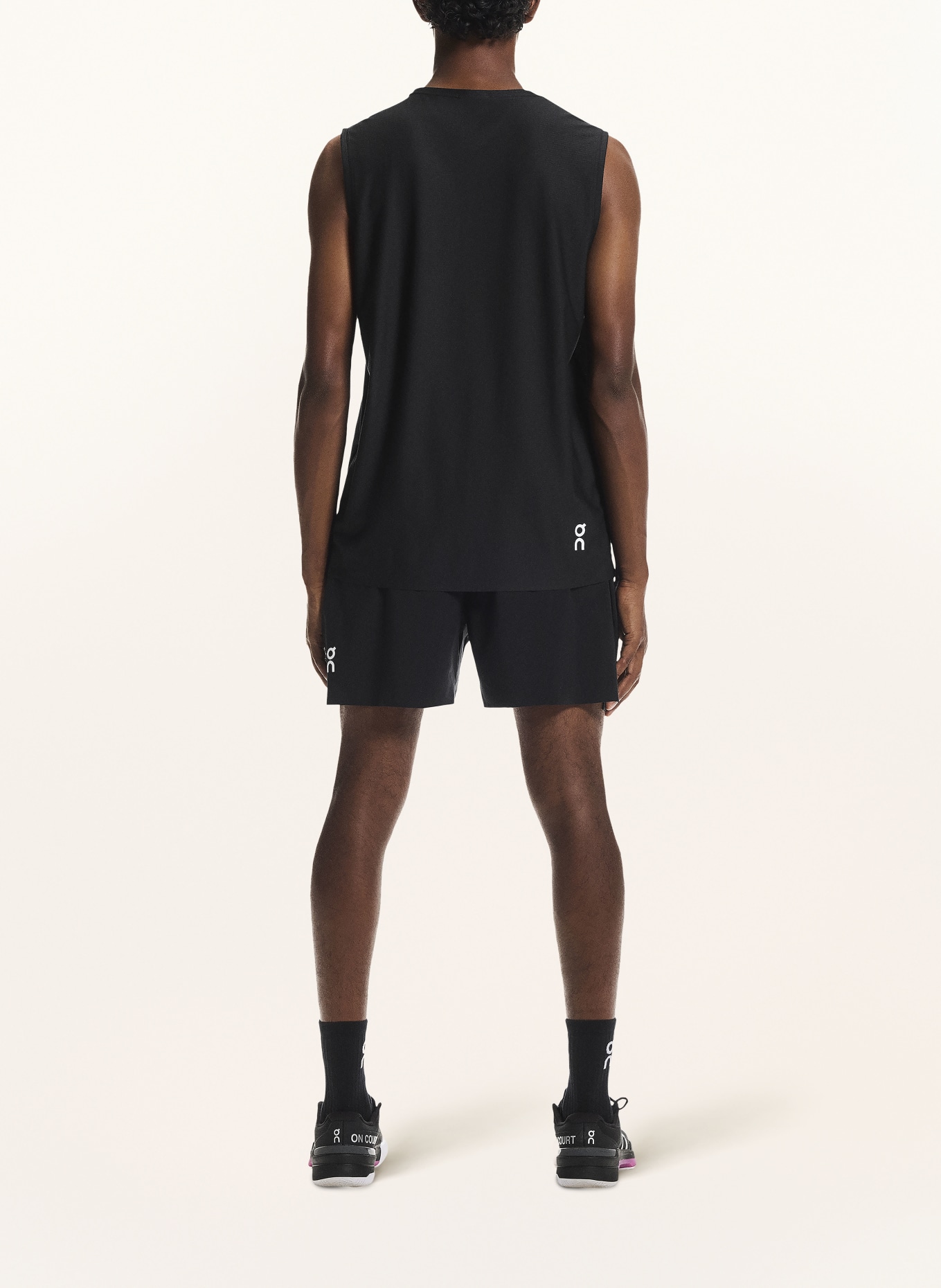 On COURT Tank Top: BLACK