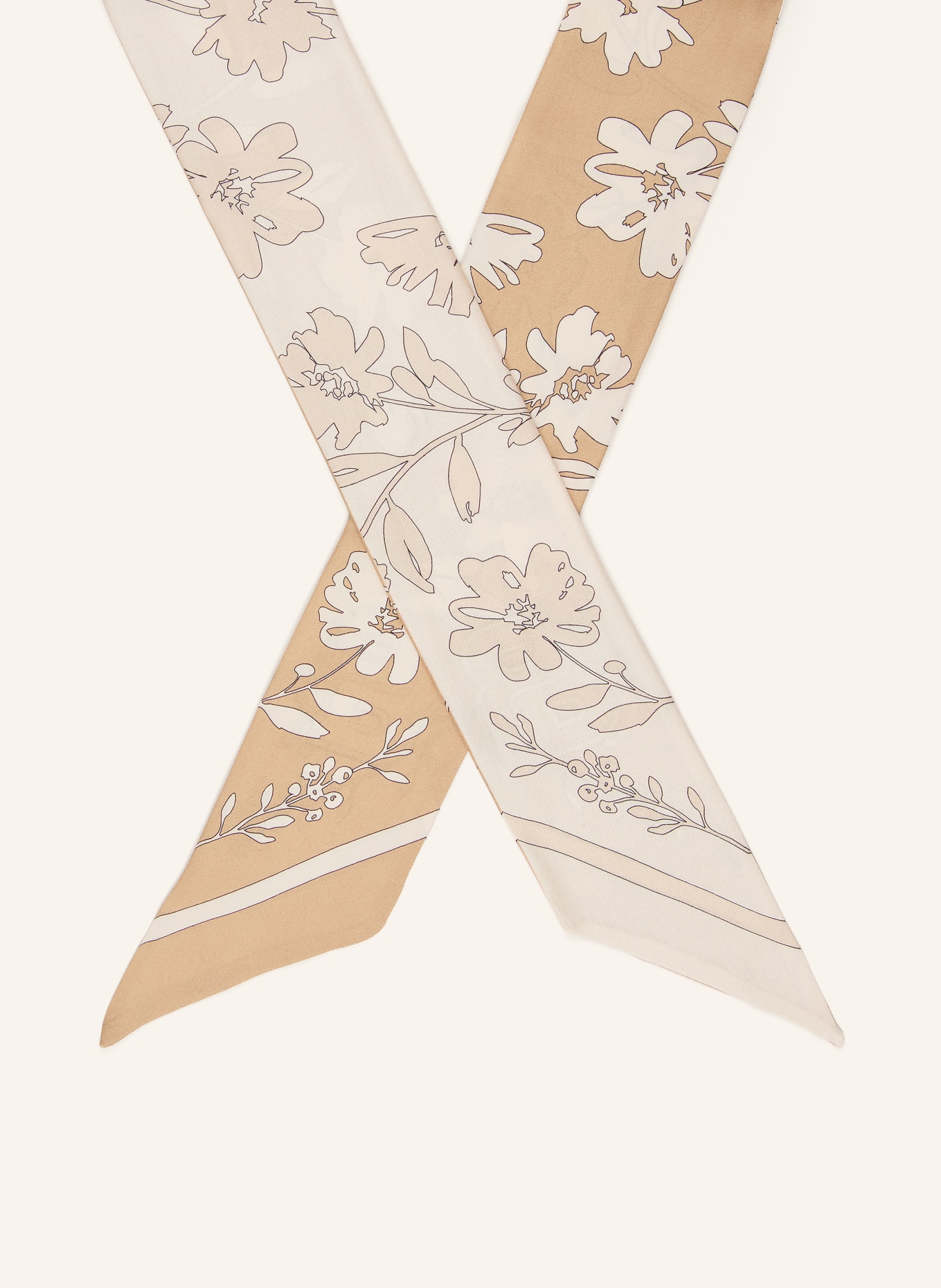 BOSS Foulard en soie VINCENCY: BEIGE / MARRON CLAIR / NOIR