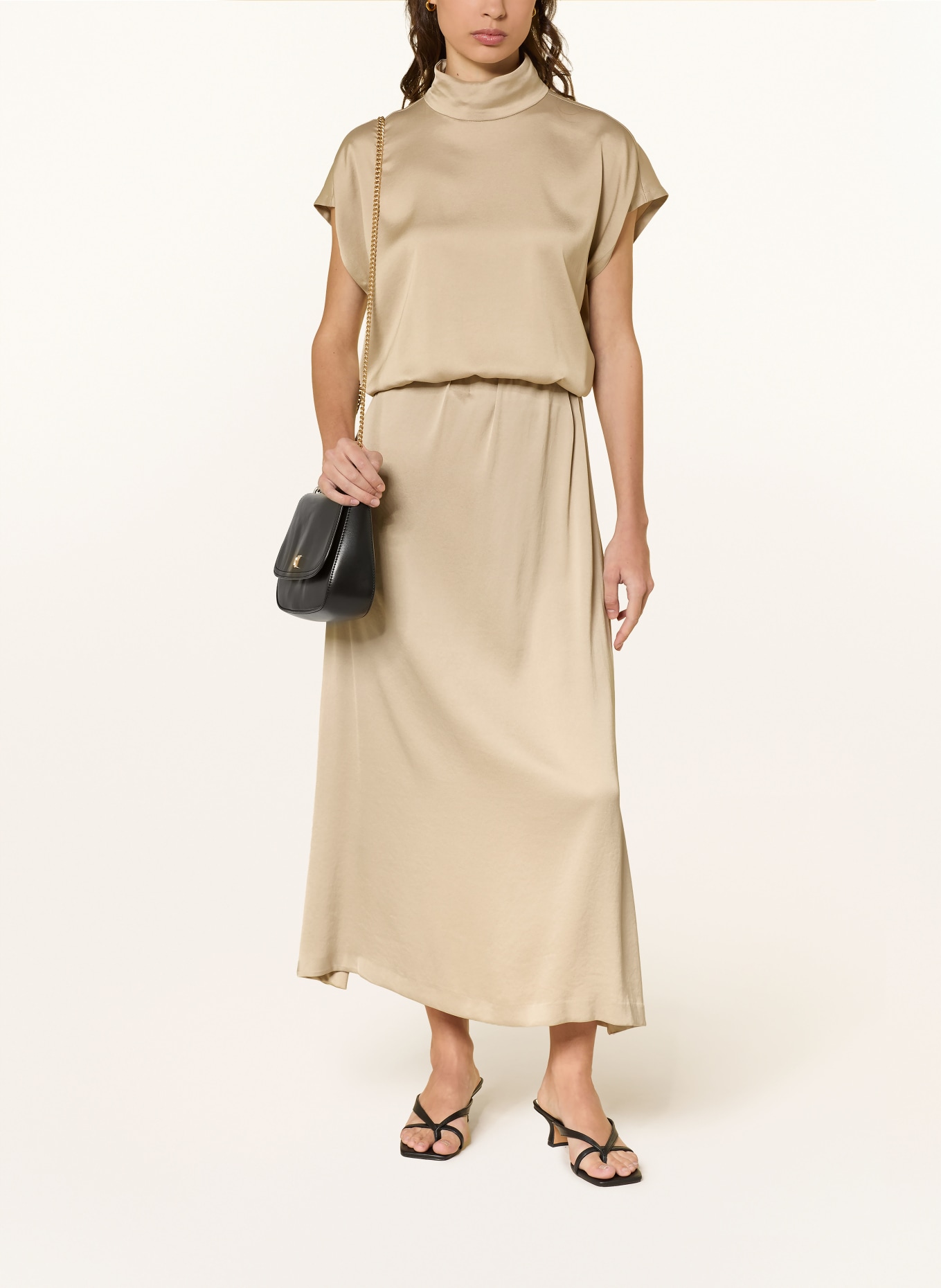 DRYKORN Saténová sukně IDONEA: BÉŽOVÁ