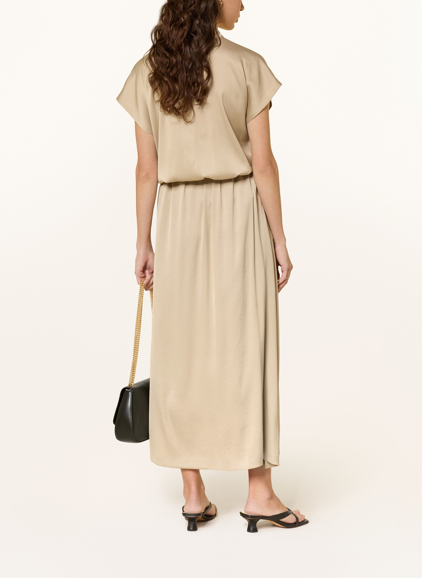 DRYKORN Saténová sukně IDONEA: BÉŽOVÁ