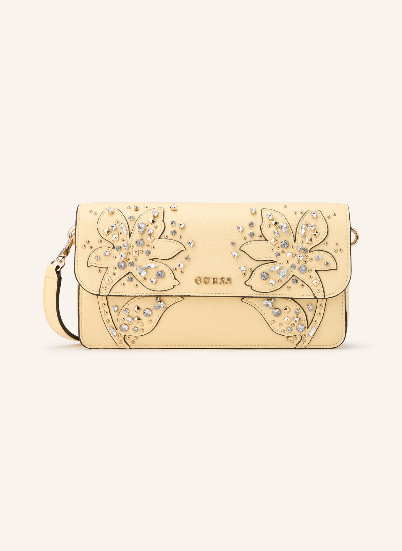 GUESS SADIE shoulder bag with gemstones: LIGHT YELLOW