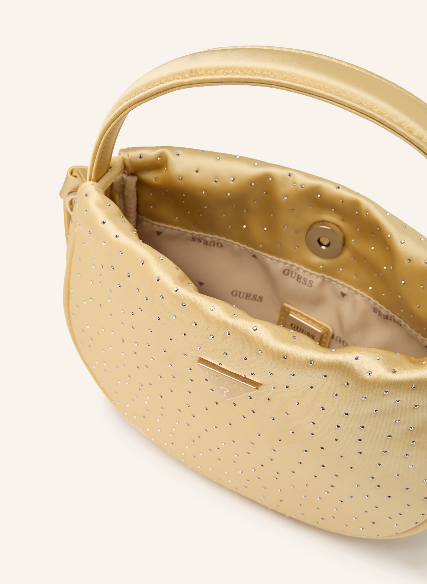 GUESS ELSIE shoulder bag with gemstones: BLACK