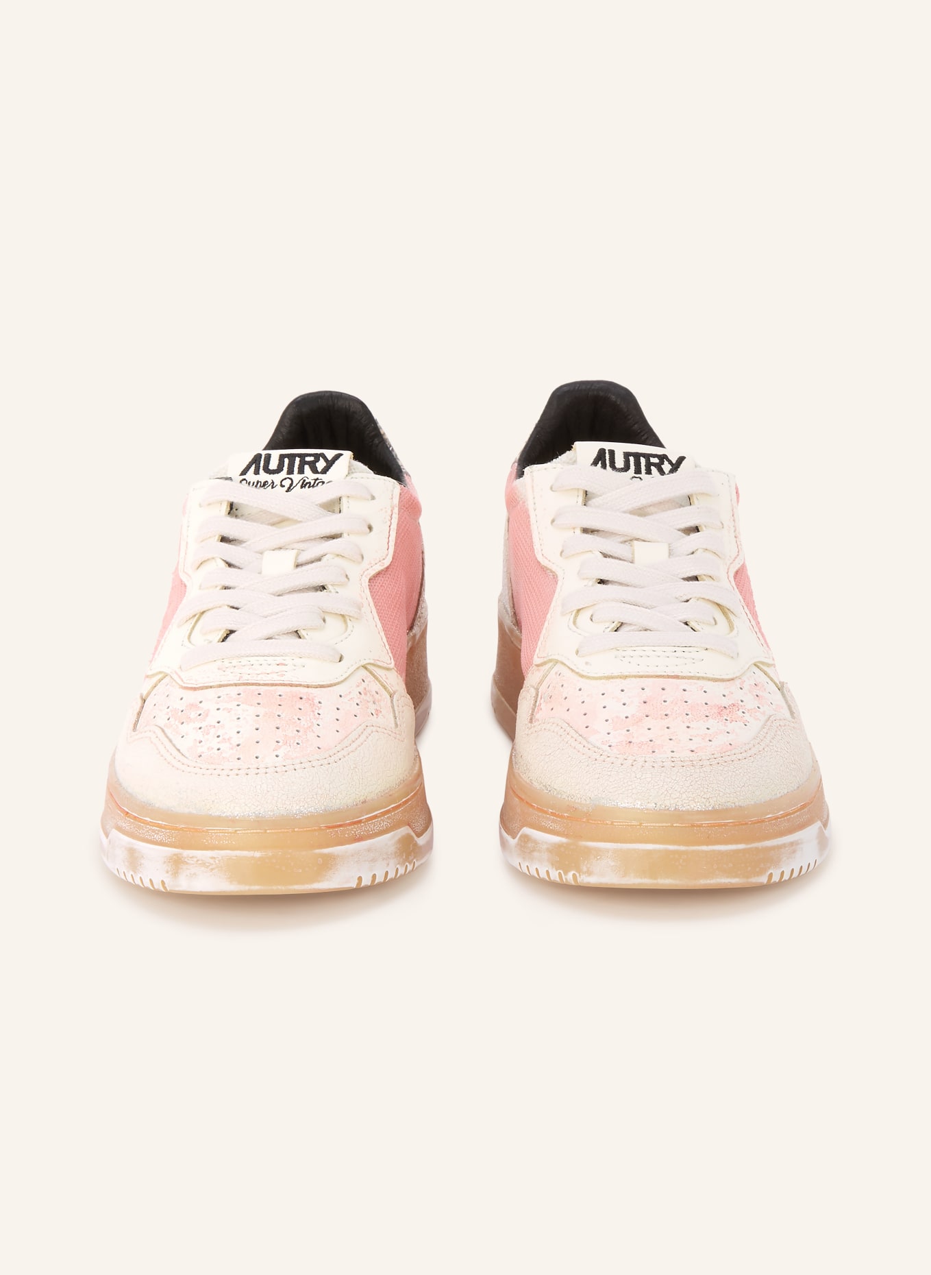 AUTRY Baskets MEDALIST LOW: BLANC / ROSE / NOIR