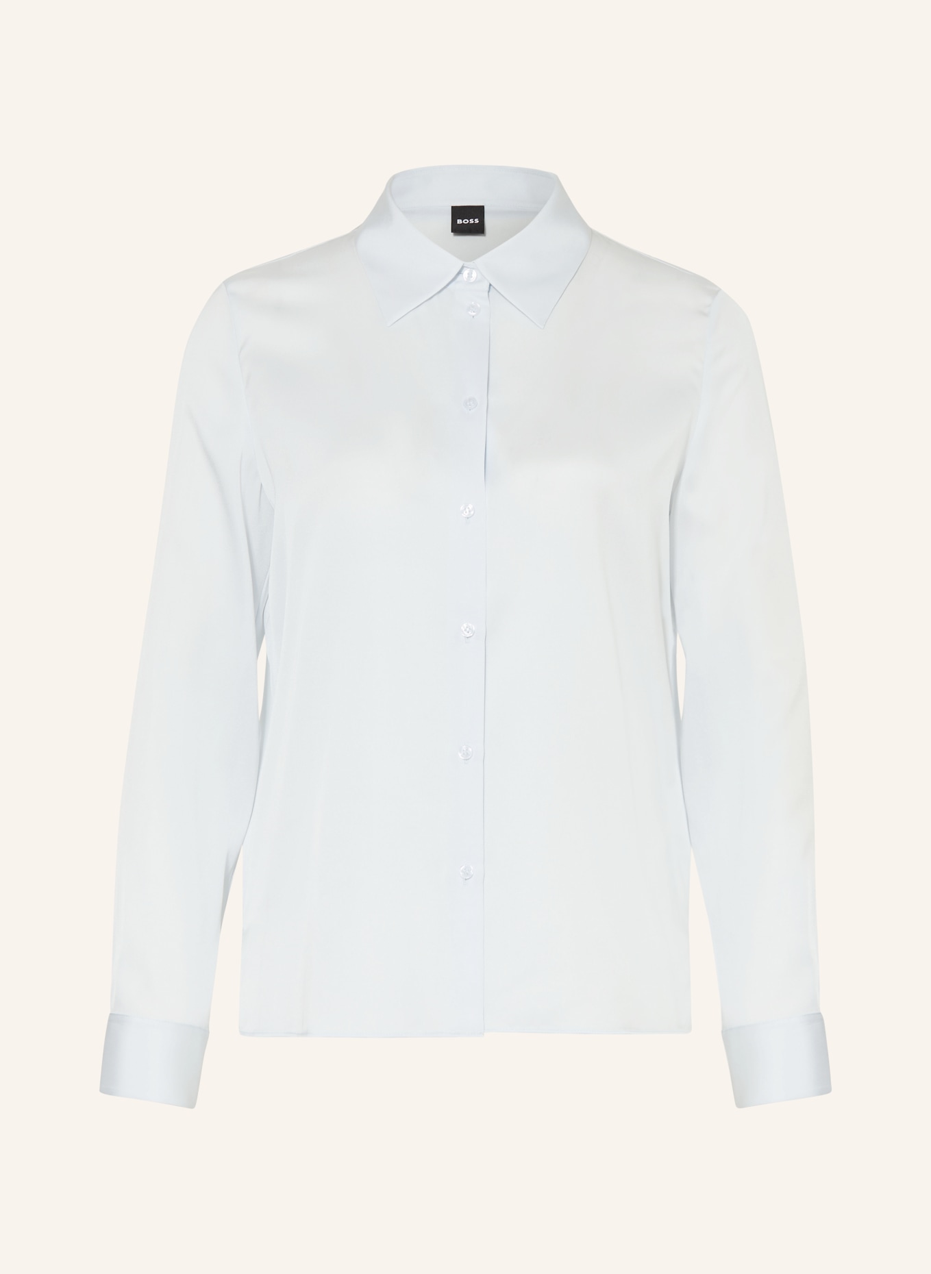 BOSS Hemdbluse BONYA aus Seide: HELLBLAU
