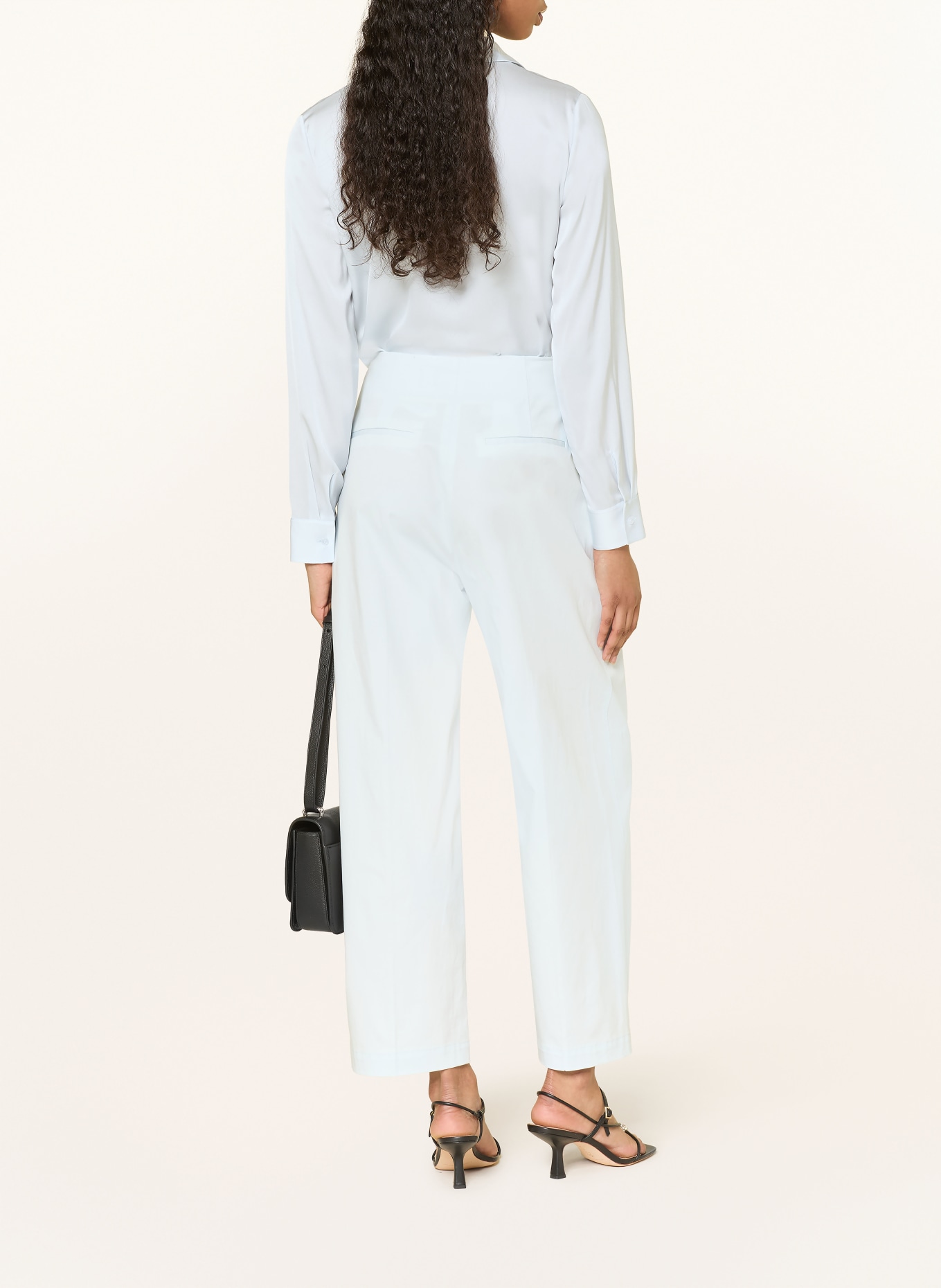 BOSS Hemdbluse BONYA aus Seide: HELLBLAU