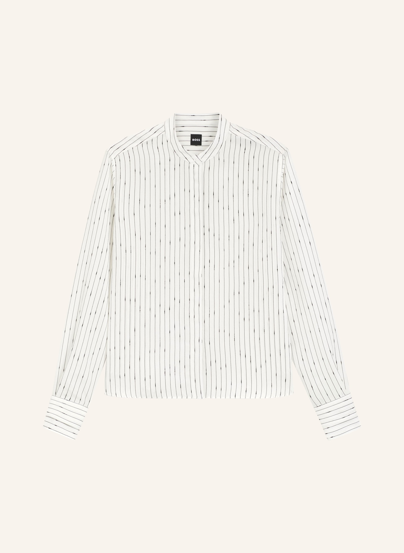 BOSS Blůza BERTYNA: BÍLÁ / ČERNÁ