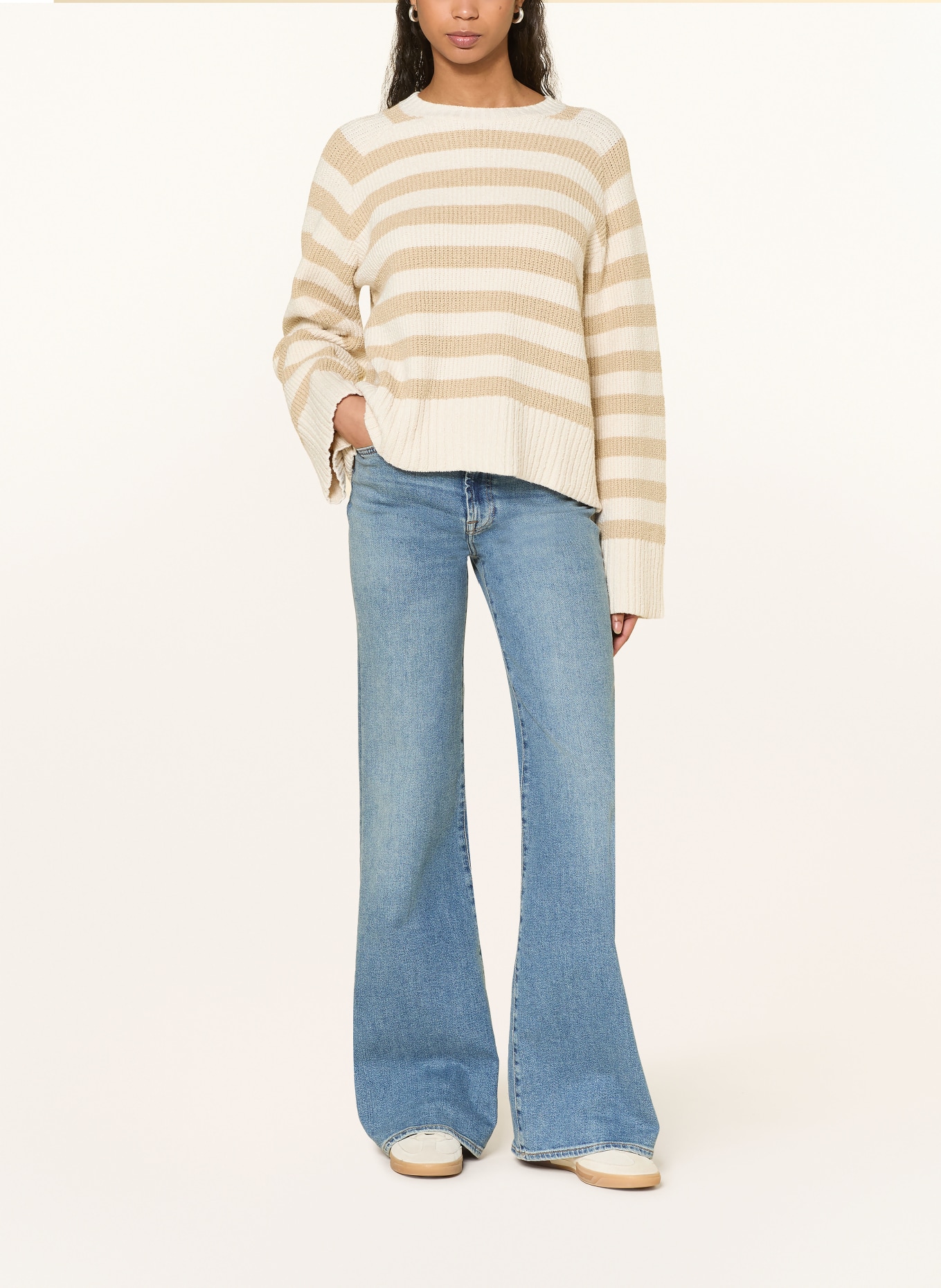 BOSS Svetr FRIXEL: BÉŽOVÁ / KRÉMOVÁ