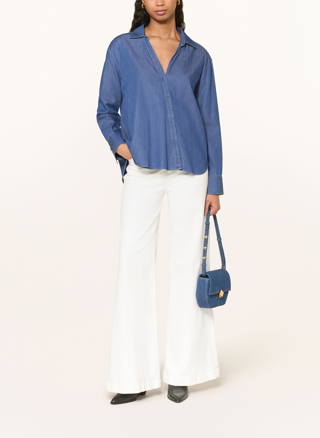 CLOSED Bluse in Jeansoptik: BLAU
