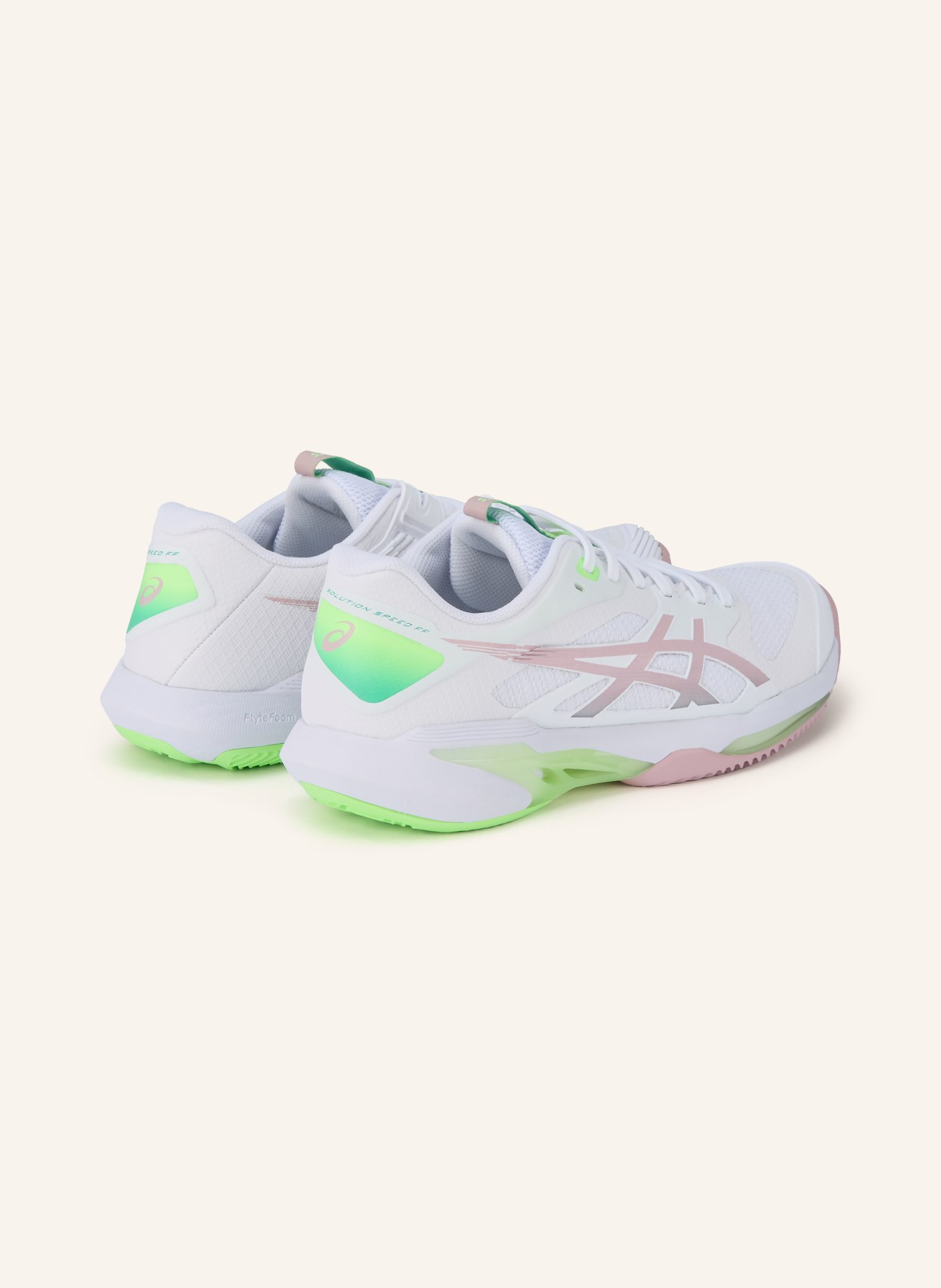 ASICS Tennisschuhe SOLUTION SPEED FF 4 CLAY: WEISS / ALTROSA / NEONGRÜN