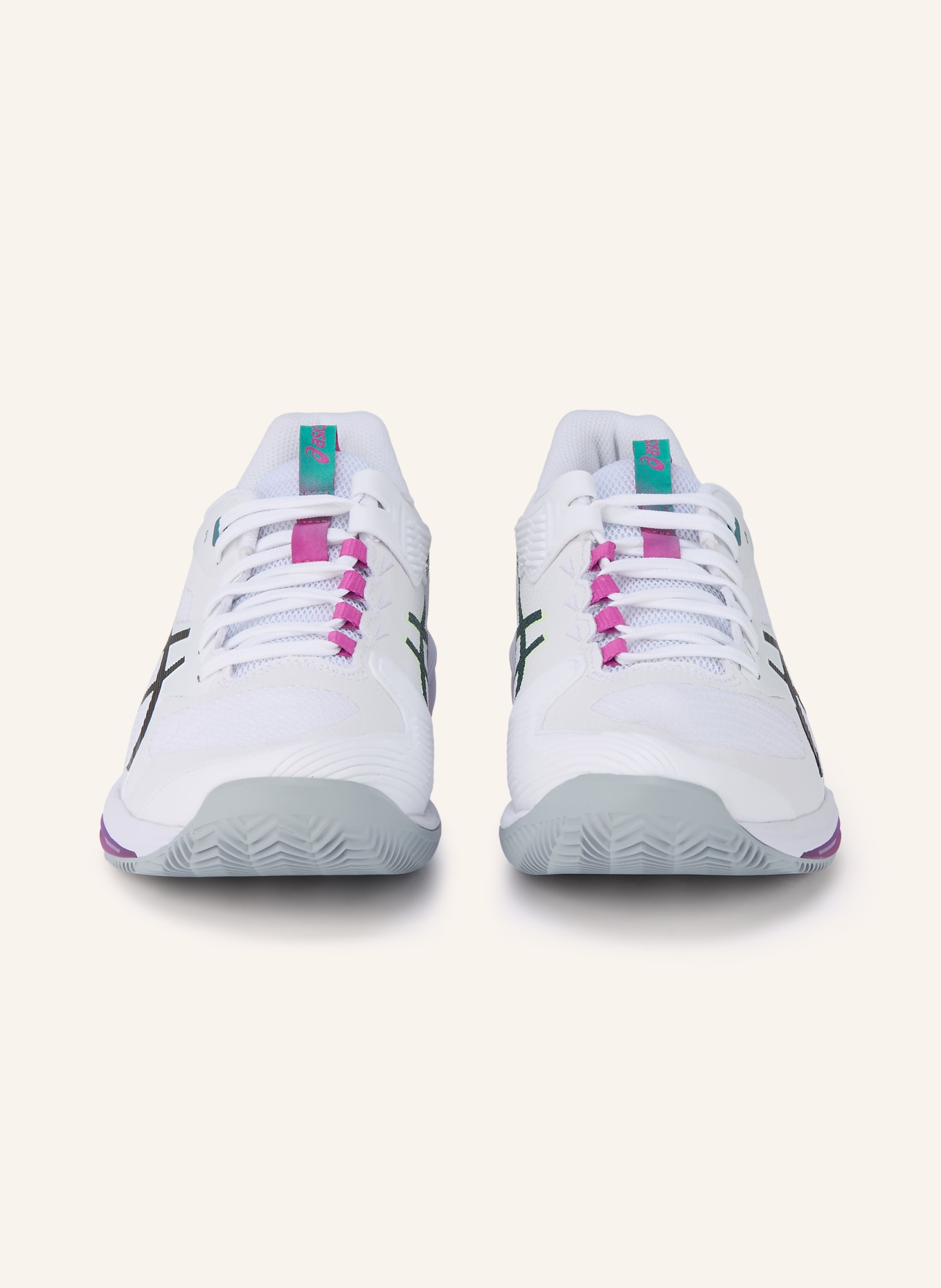 ASICS Tenisové boty SOLUTION SPEED FF 4 CLAY: BÍLÁ / FIALOVÁ / TYRKYSOVÁ