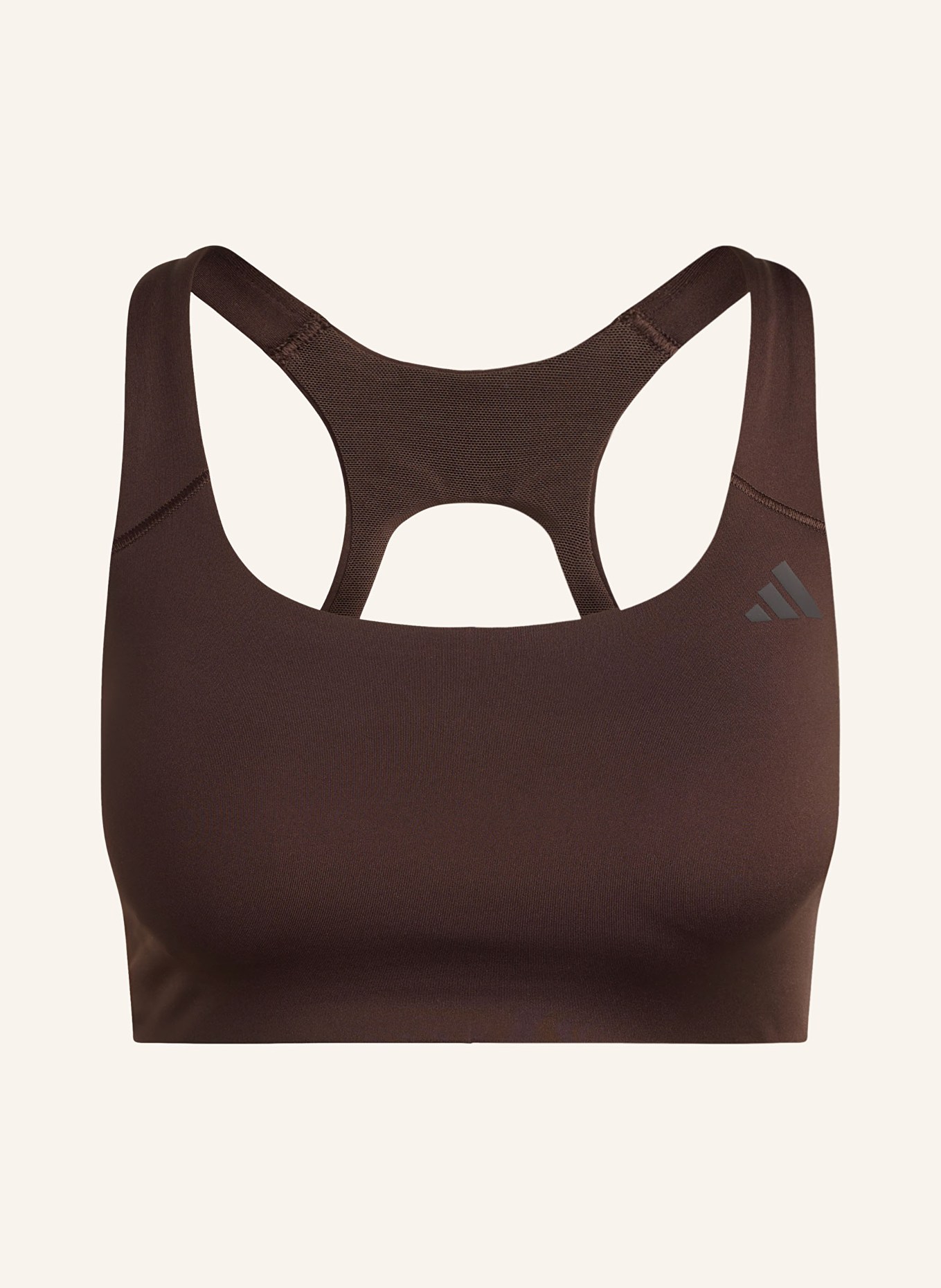 adidas Sportovní podprsenka OPTIME: TMAVĚ HNĚDÁ