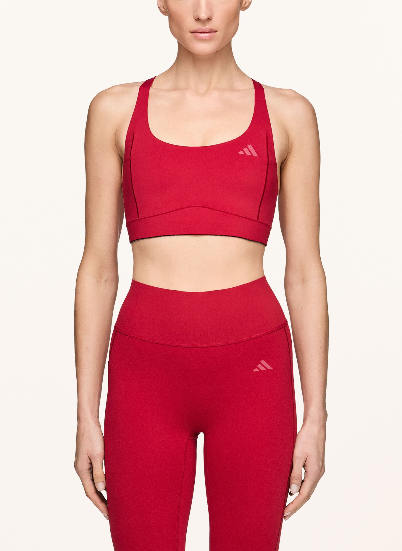 adidas Sportovní podprsenka OPTIME TRAINING: TMAVĚ ČERVENÁ