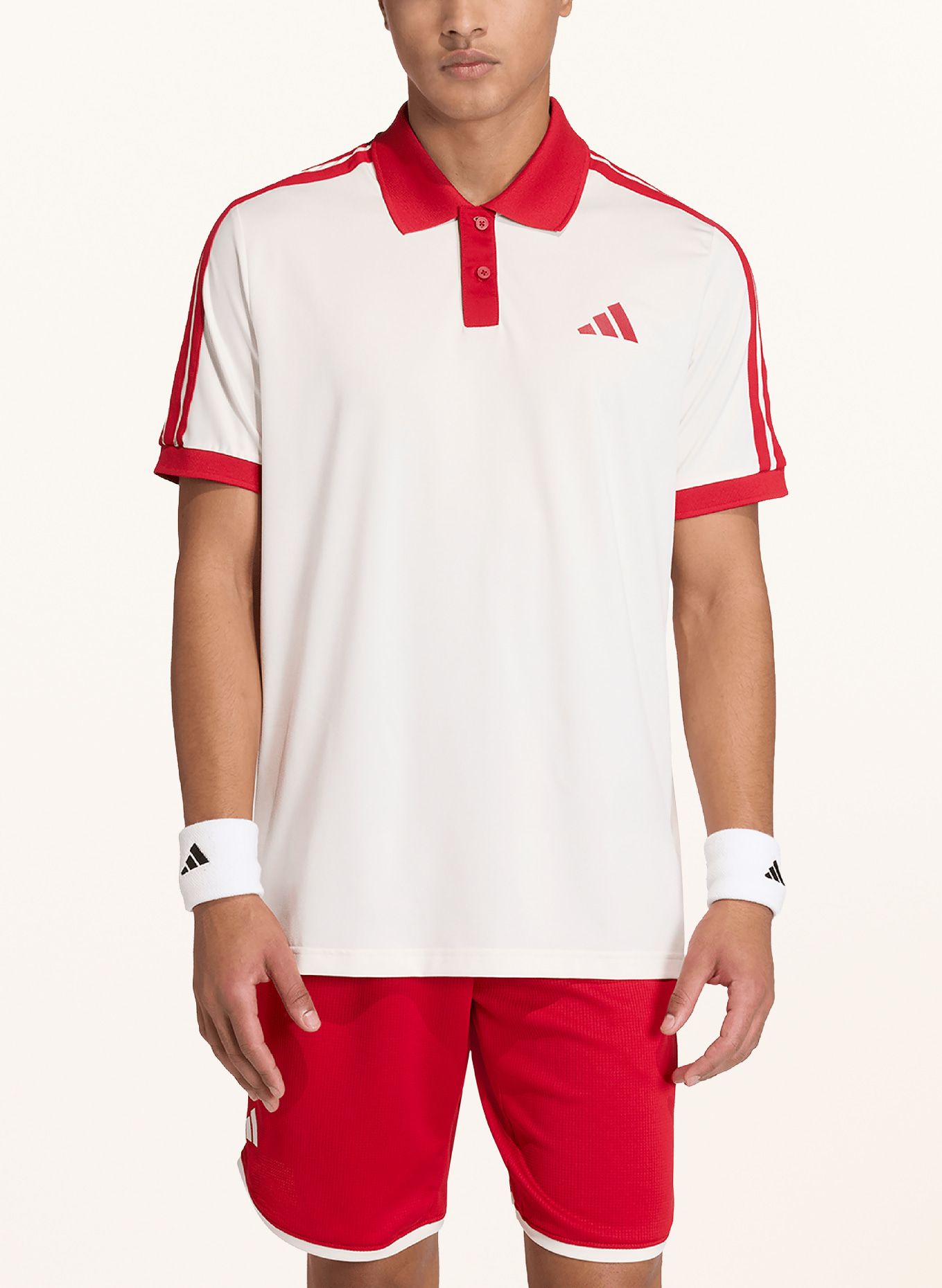 adidas Funkcjonalna koszulka polo HERITAGE: ECRU / CZERWONY