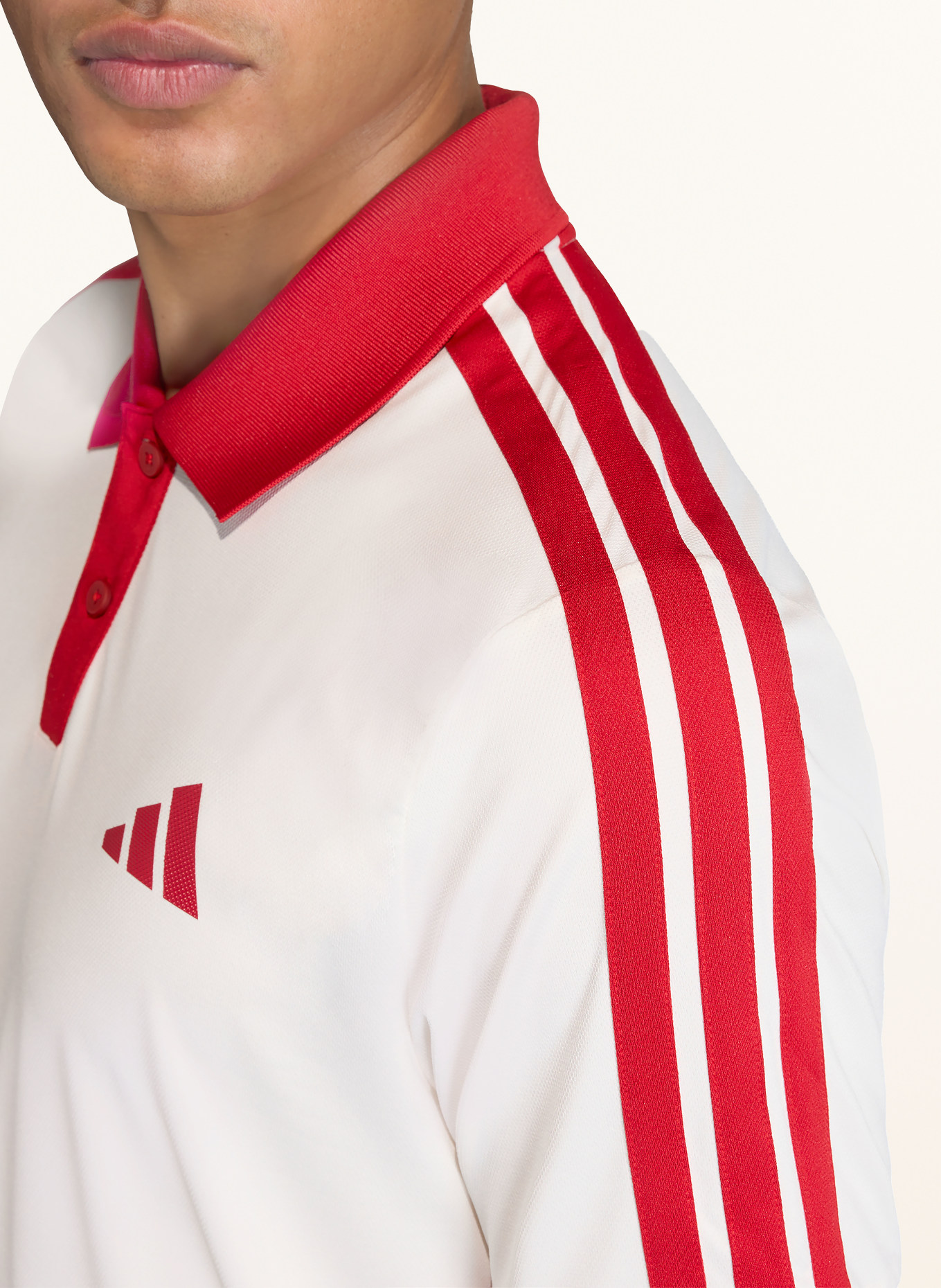 adidas Funkcjonalna koszulka polo HERITAGE: ECRU / CZERWONY