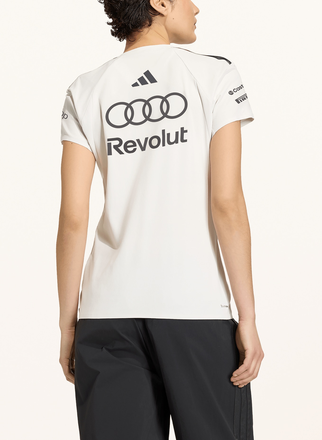 adidas Funkcjonalna koszulka polo AUDI FORMULA ONE TEAM ENGINEERS &amp; MARKETING: SZARONIEBIESKI