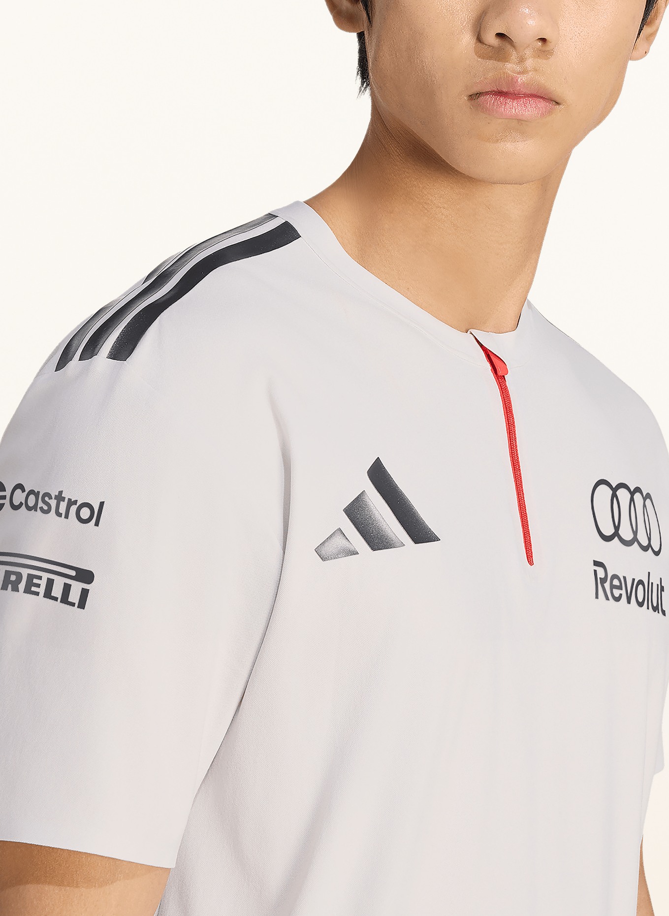 adidas T-Shirt AUDI FORMULA ONE TEAM ENGINEERS & MARKETING: HELLGRAU