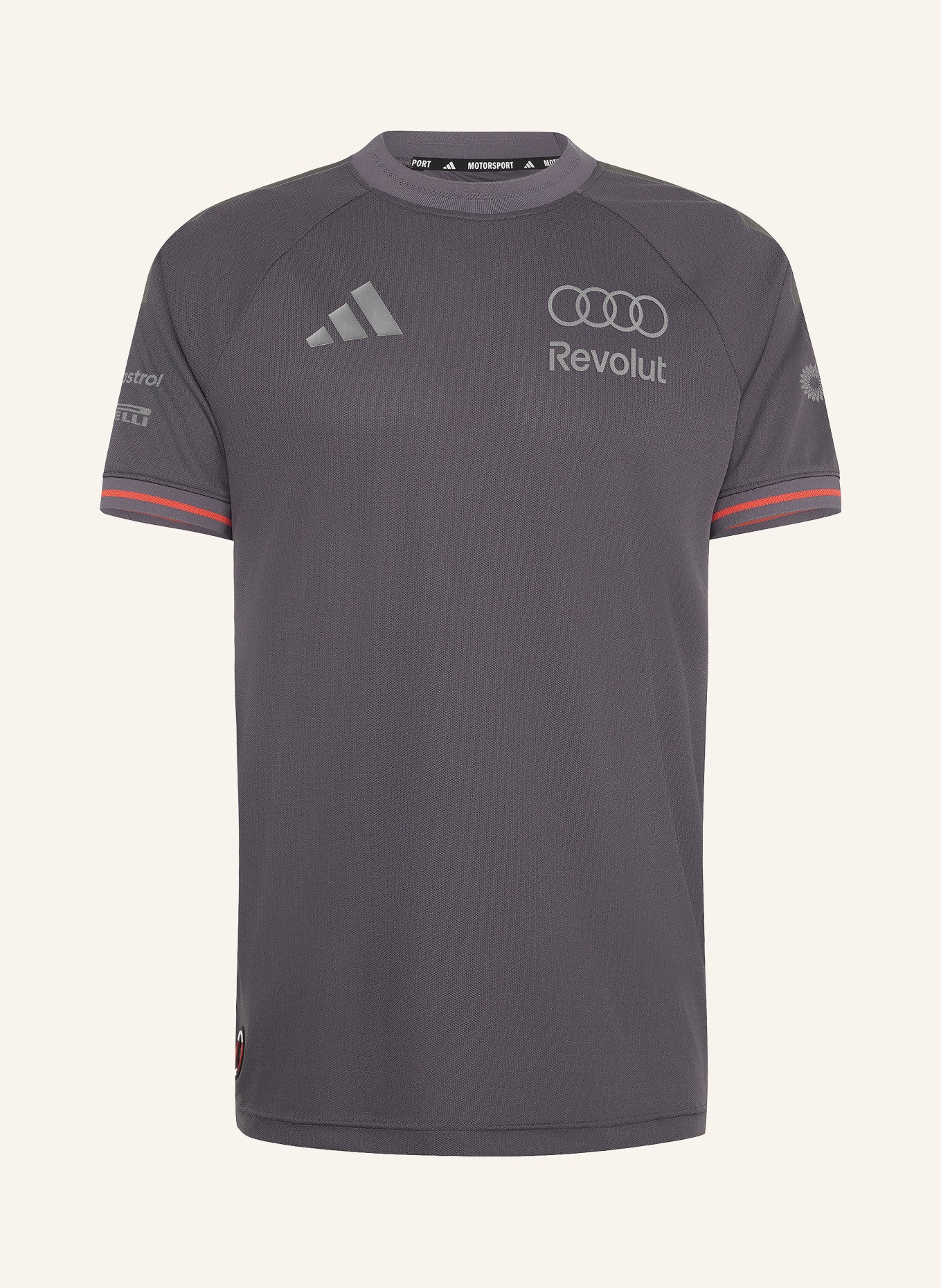 adidas AUDI FORMULA ONE TEAM JERSEY AUTHENTIC T-shirt: DARK GRAY / NEON RED