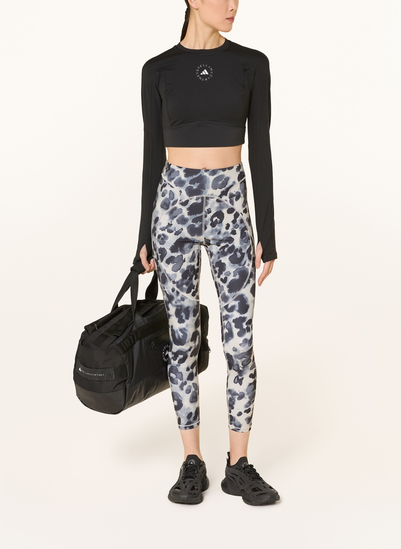 adidas by Stella McCartney Legíny ADIDAS BY STELLA MCCARTNEY TRAINING: ŠEDÁ / TMAVĚ ŠEDÁ / ČERNÁ