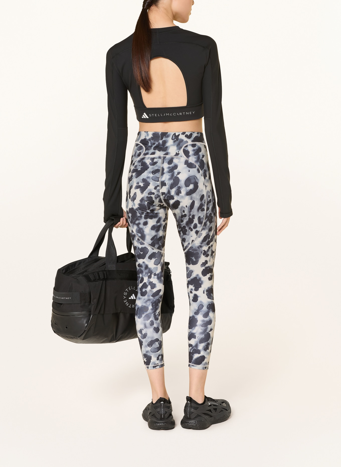 adidas by Stella McCartney Legíny ADIDAS BY STELLA MCCARTNEY TRAINING: ŠEDÁ / TMAVĚ ŠEDÁ / ČERNÁ