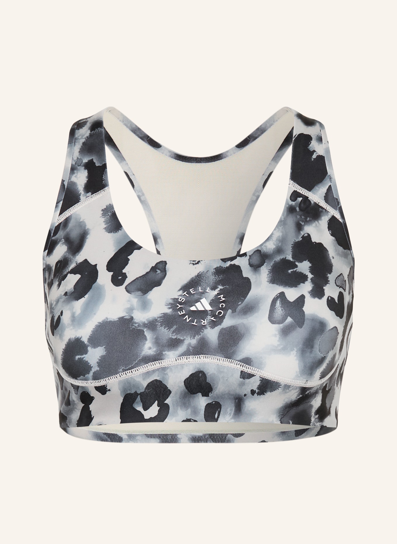 adidas by Stella McCartney Sportovní podprsenka ADIDAS BY STELLA MCCARTNEY: TMAVĚ MODRÁ / ČERNOŠEDÁ / TMAVĚ MODRÁ