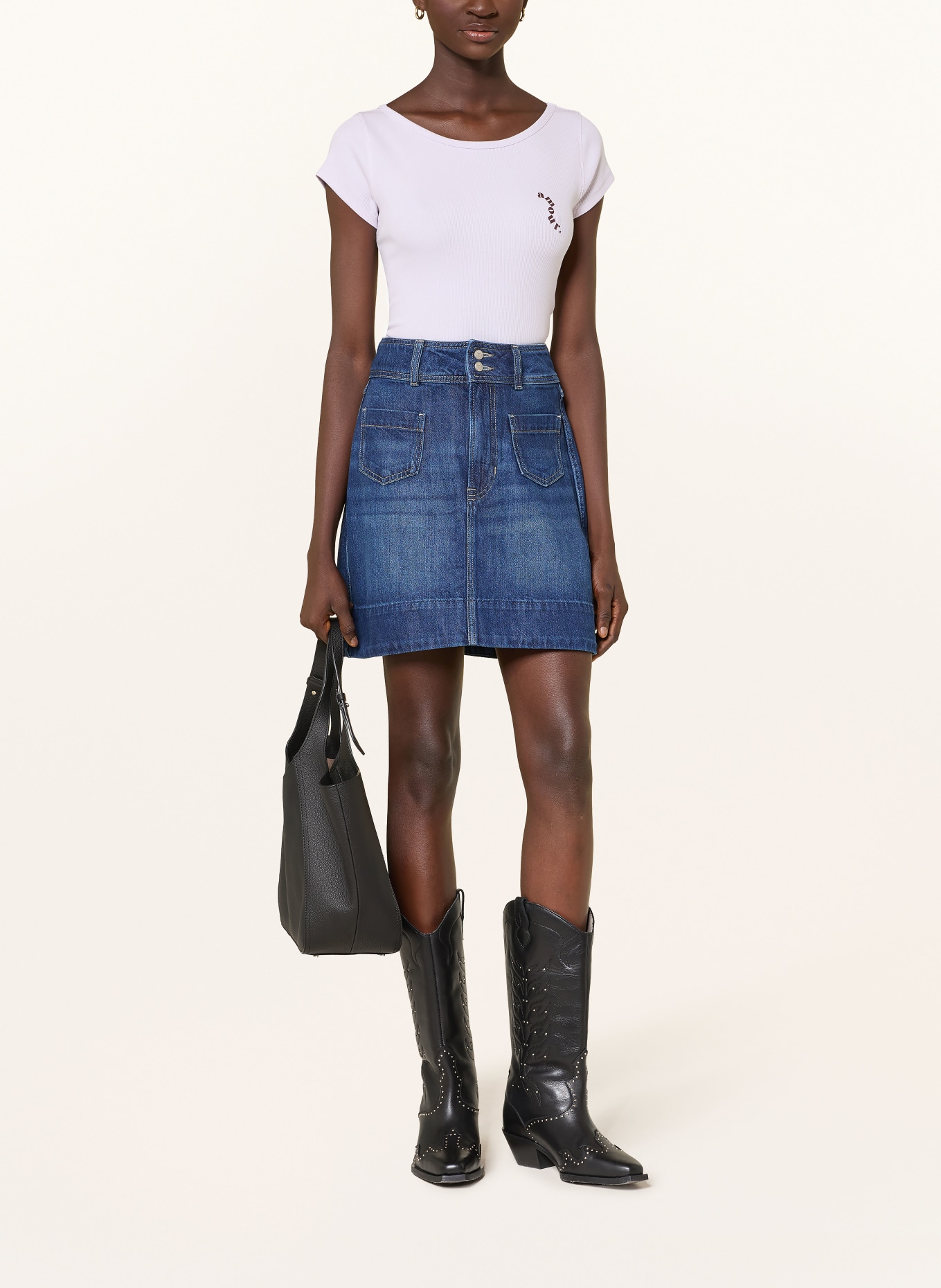 BOSS Tričko ETINE: SVĚTLE FIALOVÁ